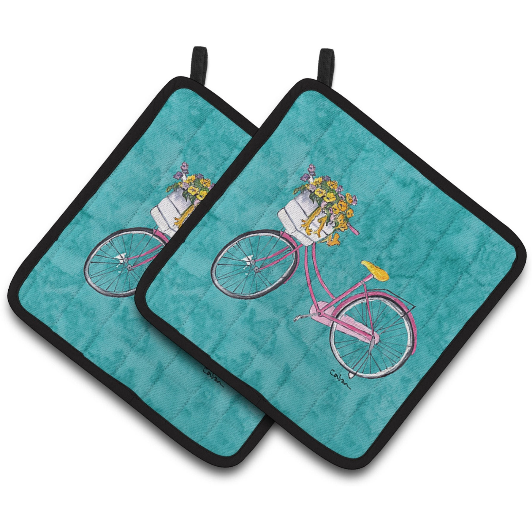 &quotCaroline's Treasures Welcome To The Trailer Pair of Pot Holders 8765PTHD, 7.5HX7.5W, Multicolor"