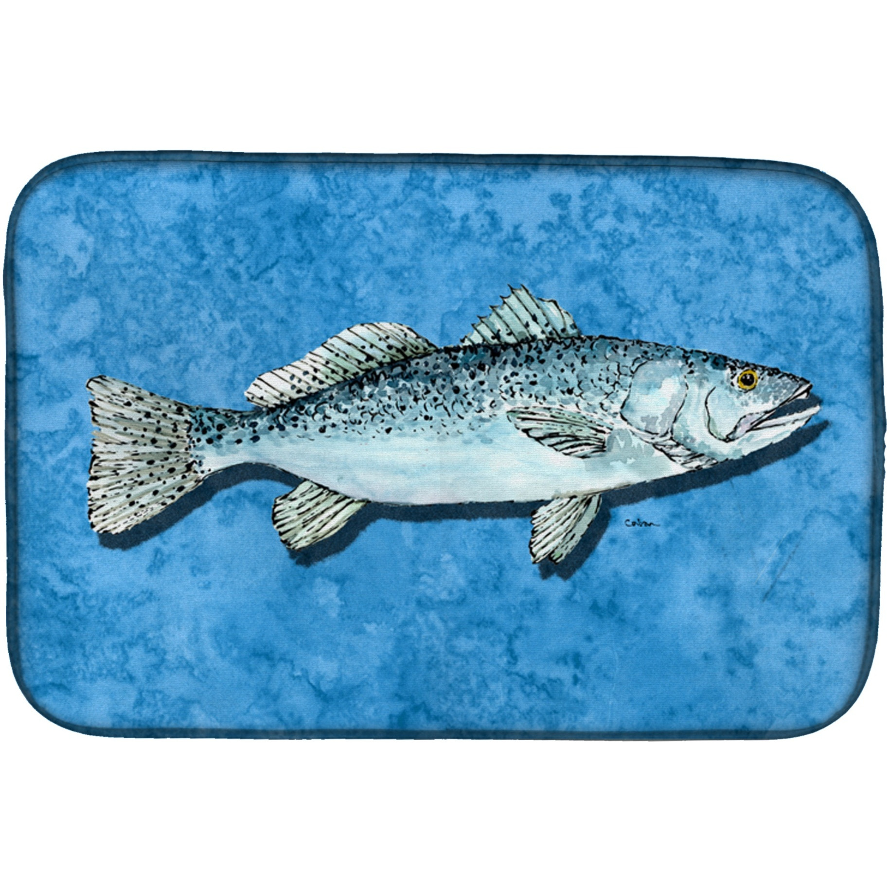 &quotCaroline's Treasures Fish - Trout Dish Drying Mat, 14"" x 21"", Multicolor"