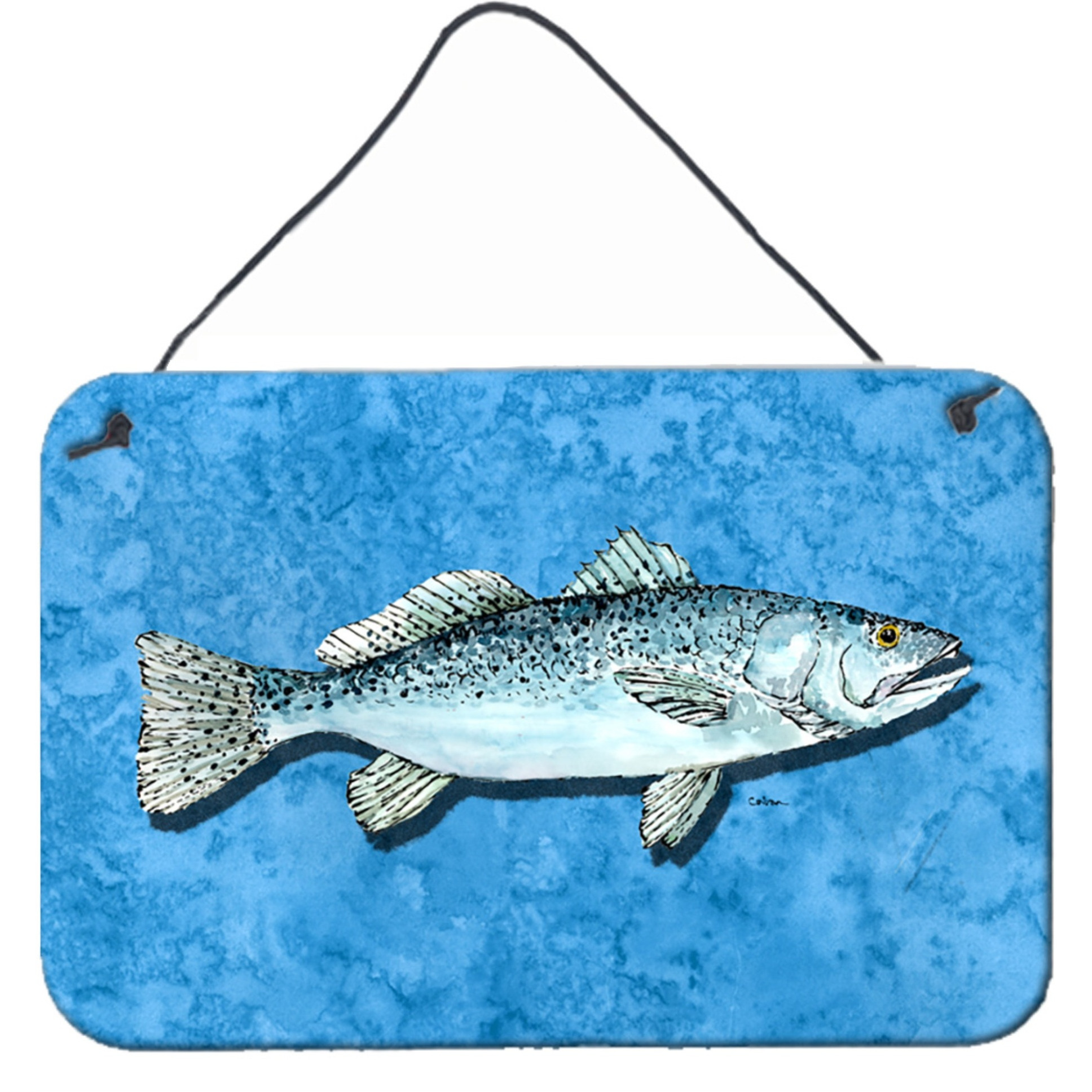 &quotCaroline's Treasures Fish-Trout Indoor Aluminum Metal Wall or Door Hanging Prints, 8 x 12"", Multicolor"