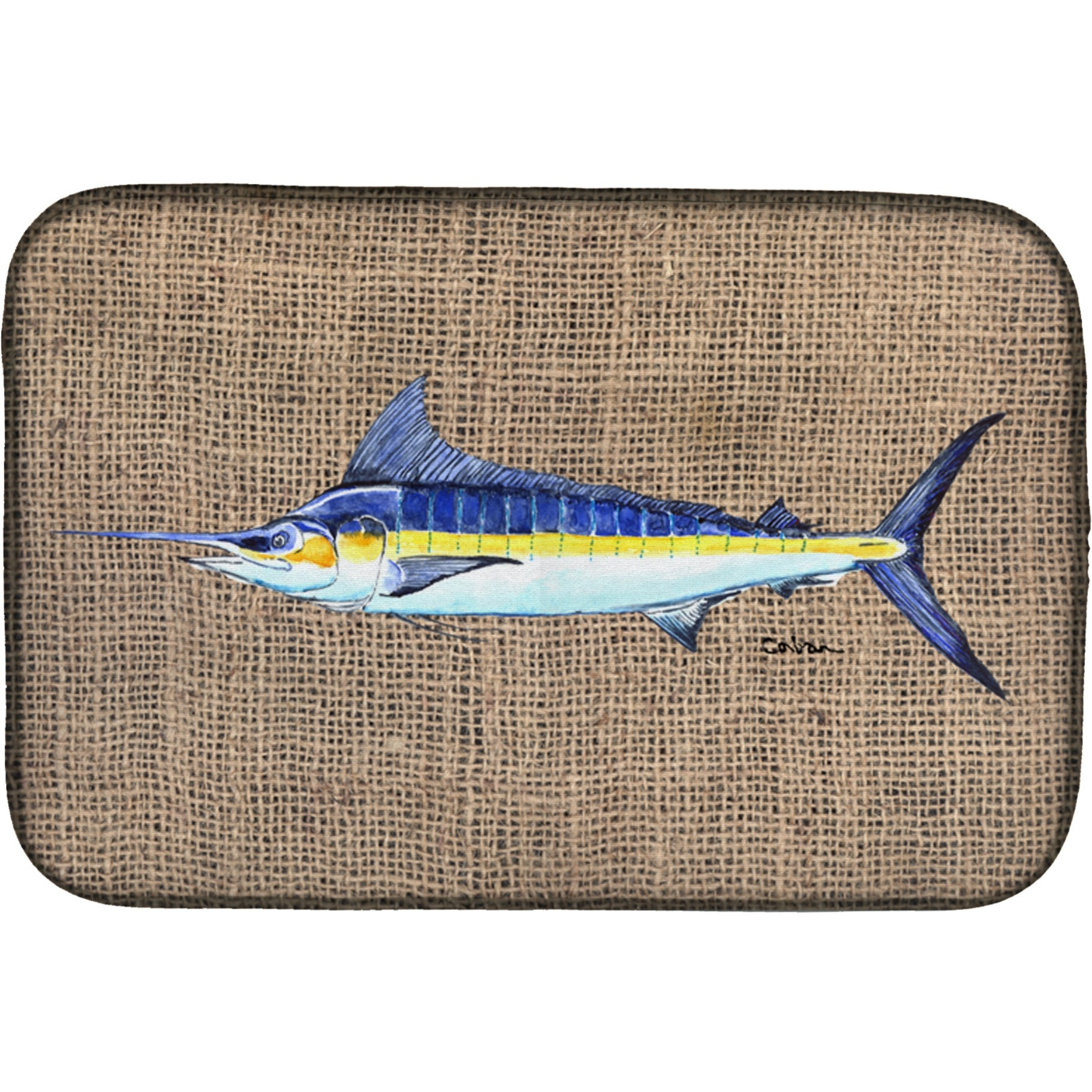 &quotCaroline's Treasures Fish Dish Drying Mat, 14"" x 21"", Multicolor"