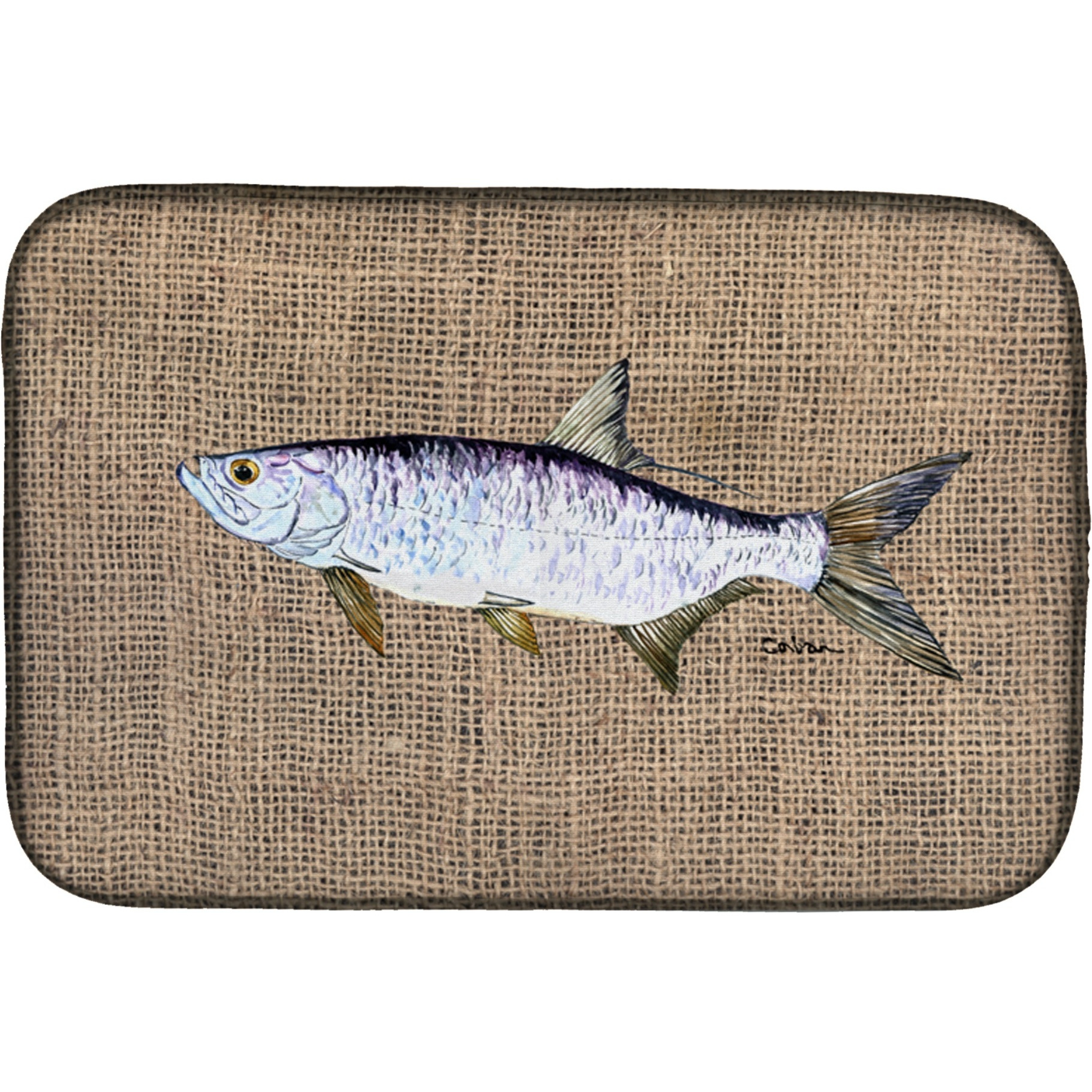 &quotCaroline's Treasures Fish-Tarpon Dish Drying Mat, 14 x 21, Multicolor"