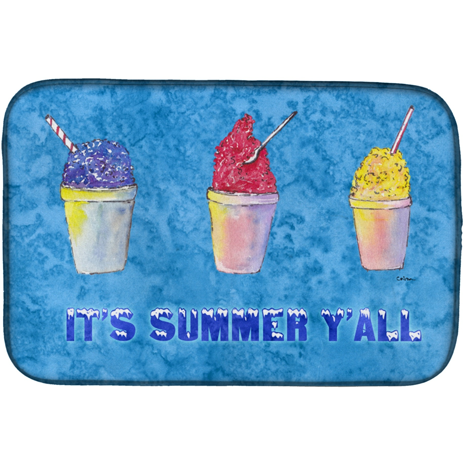 &quotCaroline's Treasures Snowballs and Snow cones Dish Drying Mat, 14"" x 21"", Multicolor"