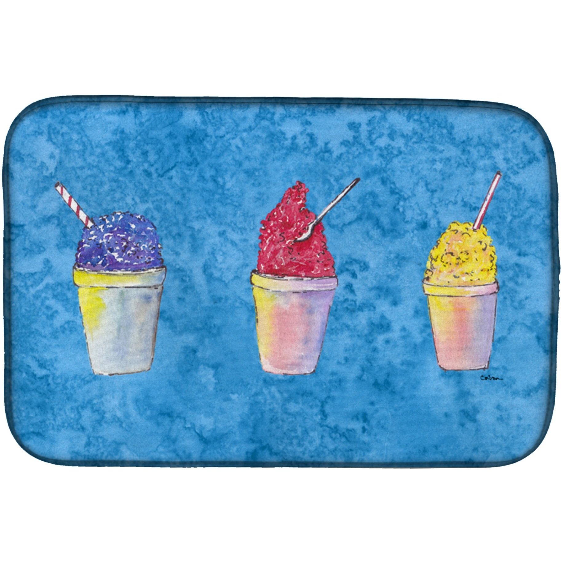 &quotCaroline's Treasures Snowballs And Snow cones Dish Drying Mat, 14"" x 21"", Multicolor"