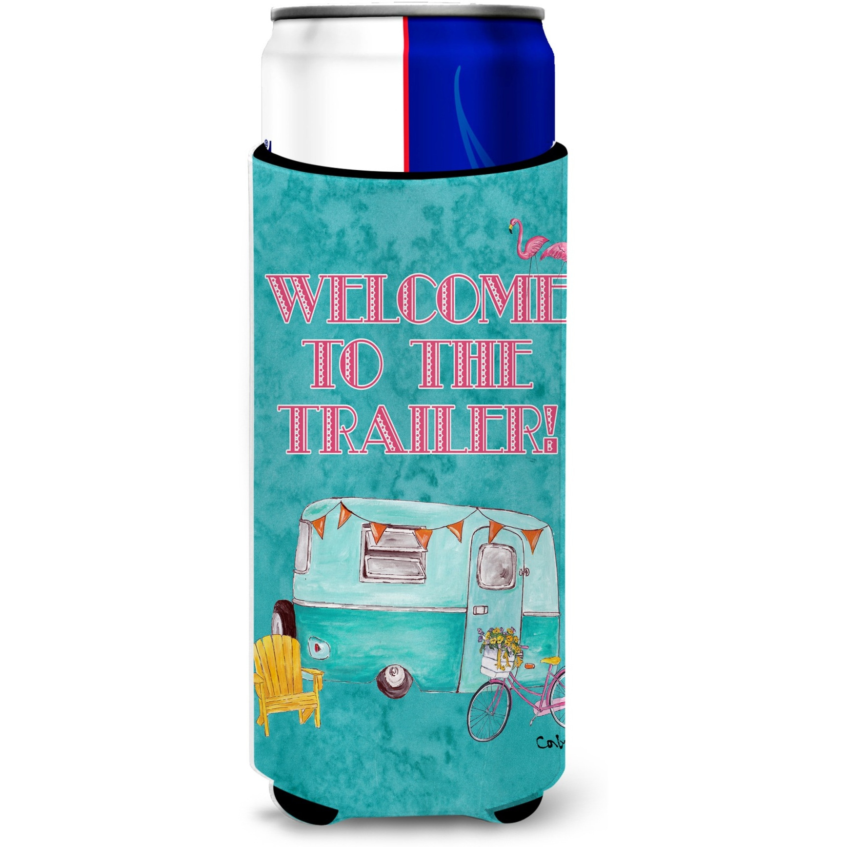 Welcome to the Trailer  Retro Glamping Trailer Ultra Beverage Insulators for slim cans 8782MUK