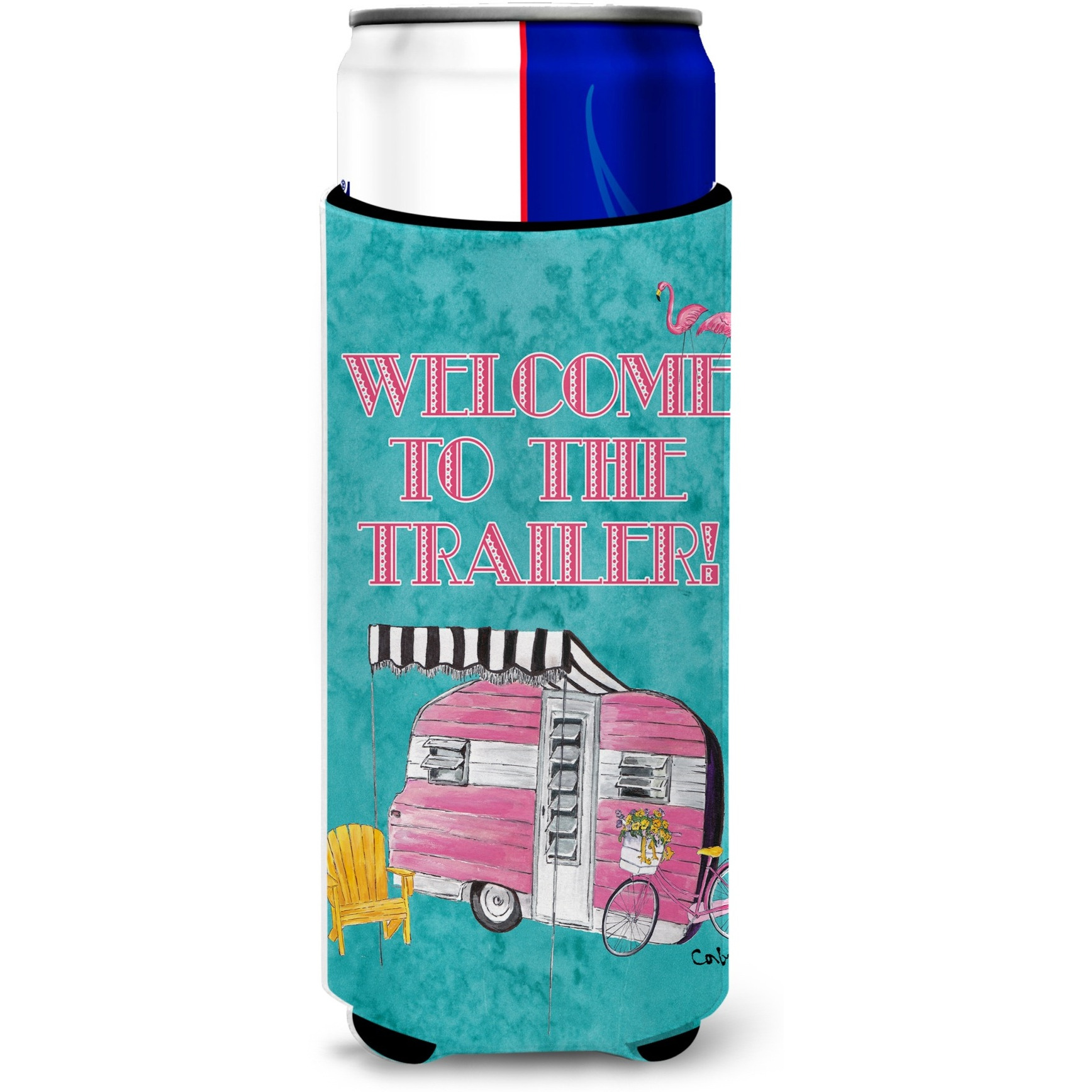 Welcome to the Trailer  Retro Glamping Trailer Ultra Beverage Insulators for slim cans 8783MUK