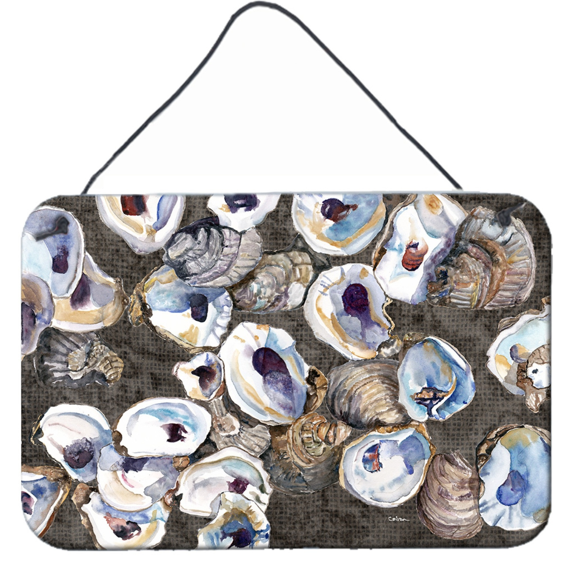 &quotCaroline's Treasures Oysters Aluminum Metal Wall or Door Hanging Prints, 8 x 12"""