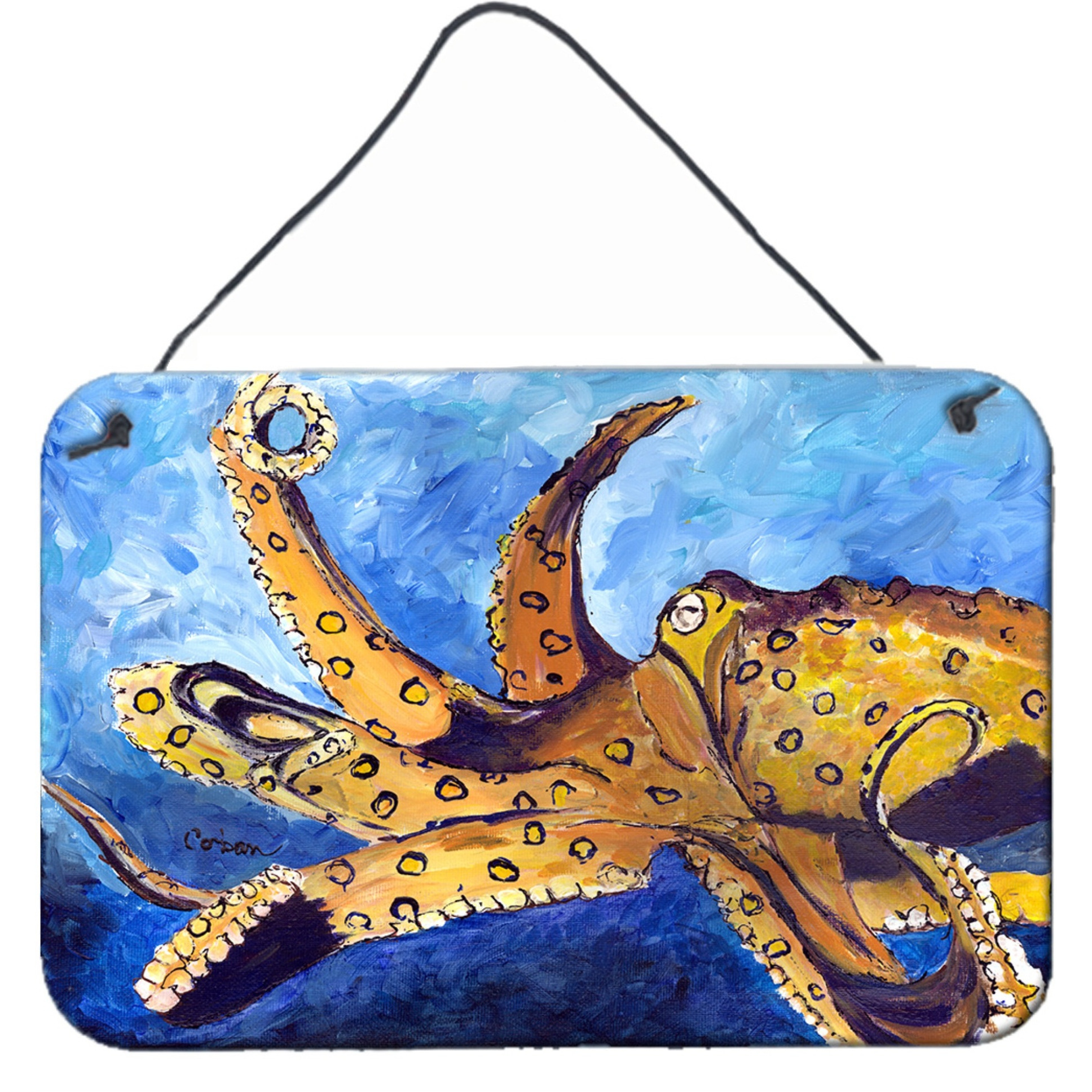 &quotCaroline's Treasures Octopus Aluminum Metal Wall or Door Hanging Prints, 8 x 12"""