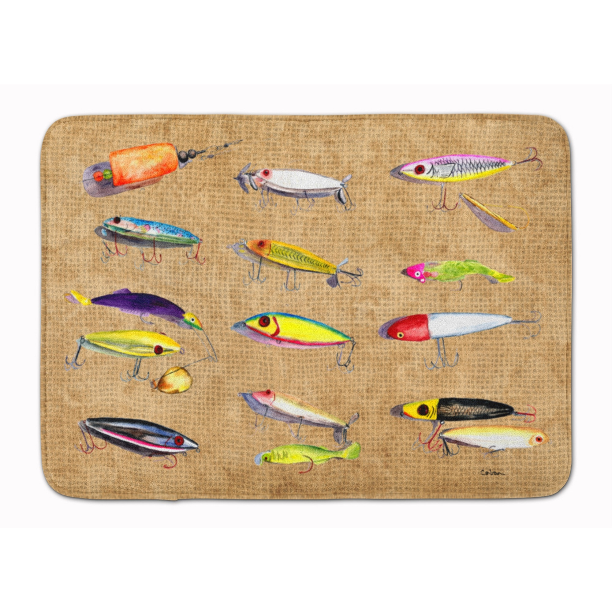 &quotCaroline's Treasures Fishing Lures Floor Mat, 19"" x 27"", Multicolor"