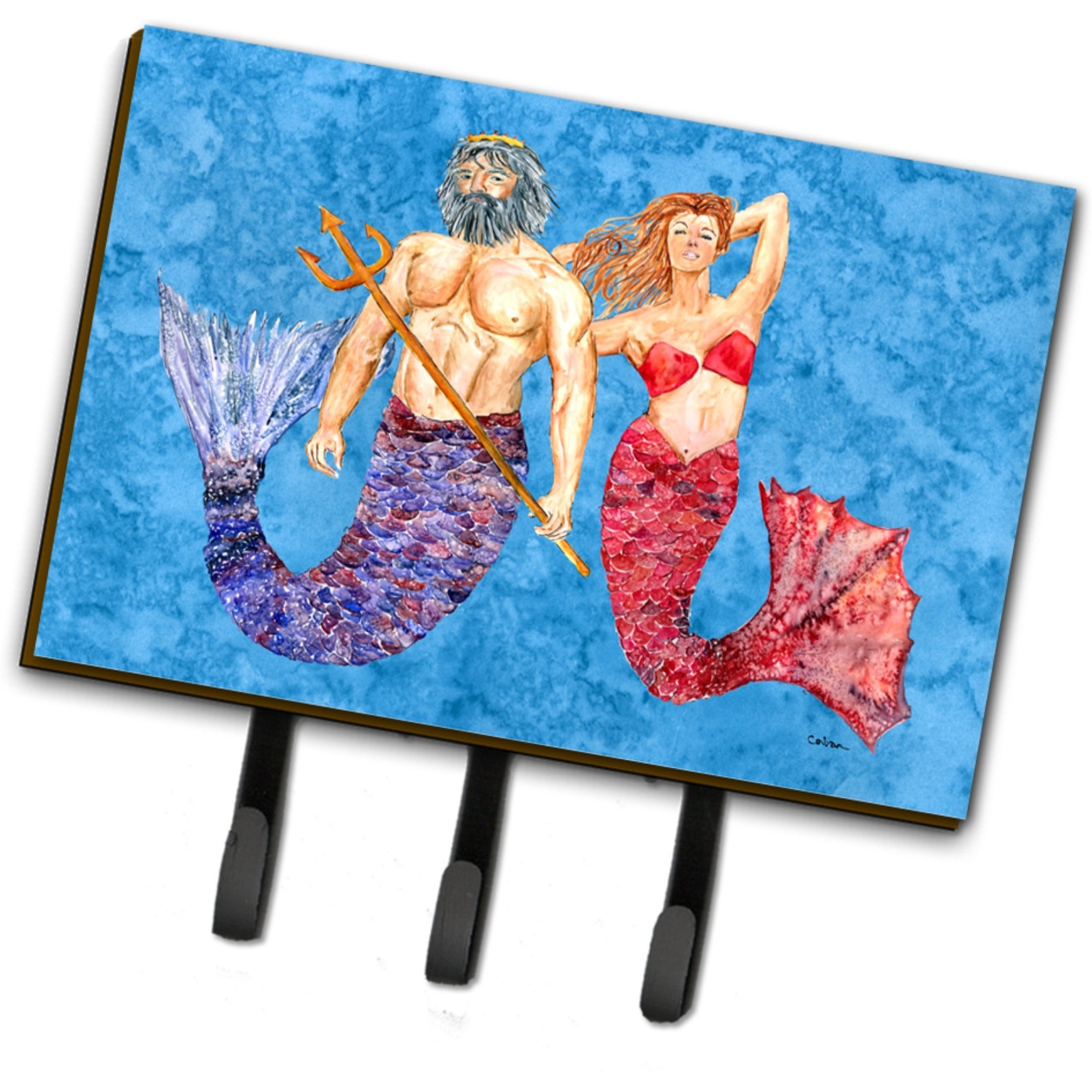 &quotCaroline's Treasures 8801TH68 Mermaid and Merman Leash or Key Holder, Large, Multicolor"