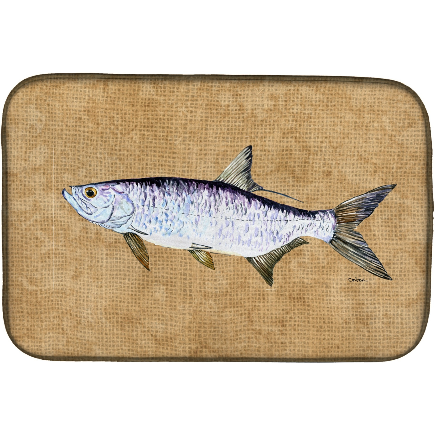 &quotCaroline's Treasures Tarpon Dish Drying Mat, 14"" x 21"", Multicolor"