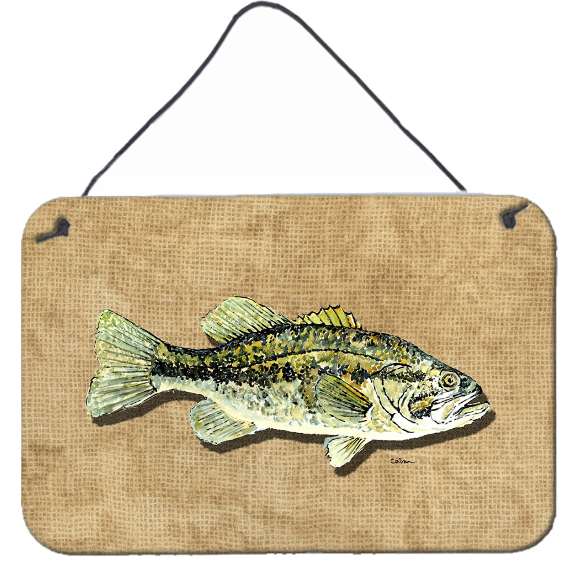 &quotCaroline's Treasures Small Mouth Bass Aluminum Metal Wall or Door Hanging Prints, 8 x 12"""