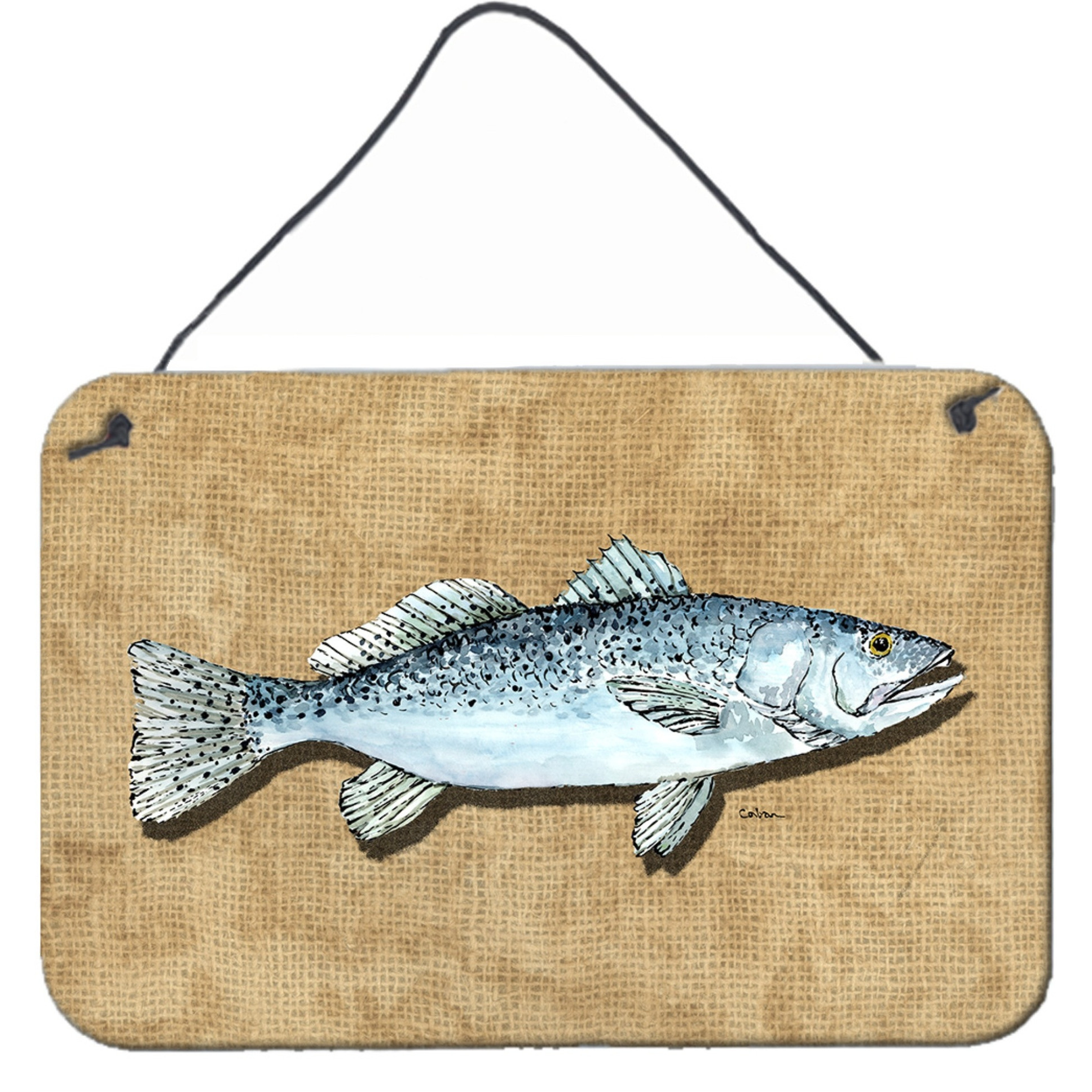 &quotCaroline's Treasures Speckled Trout Aluminum Metal Wall or Door Hanging Prints, 8 x 12"""