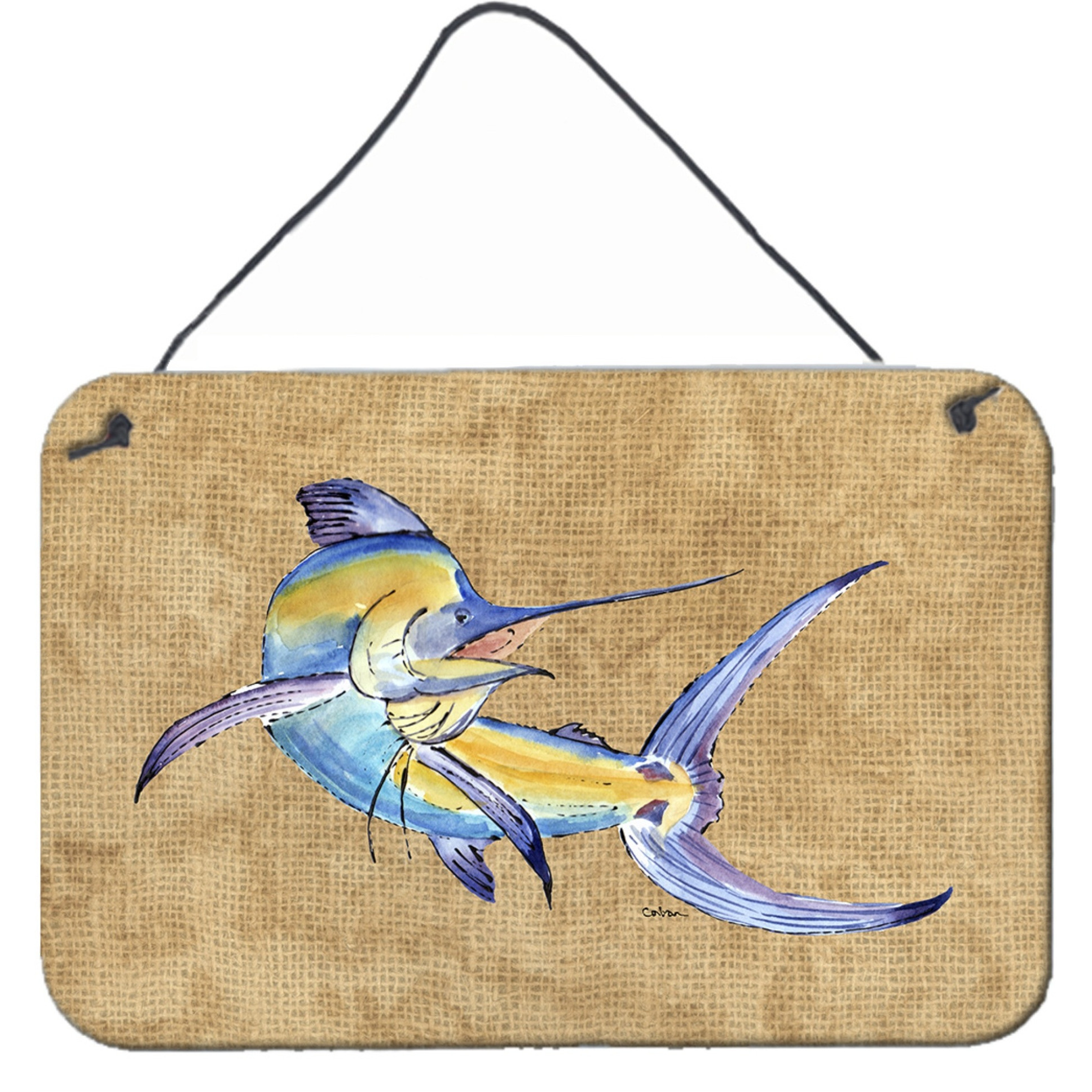 &quotCaroline's Treasures 8811DS812 Blue Marlin Aluminum Metal Wall or Door Hanging Prints, 8 x 12"""