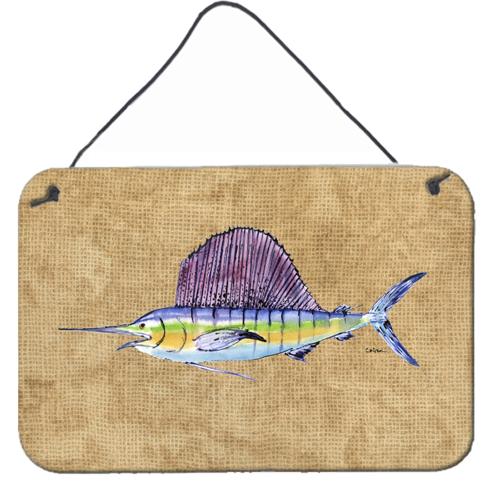 &quotCaroline's Treasures Swordfish Aluminum Metal Wall or Door Hanging Prints, 8 x 12"""