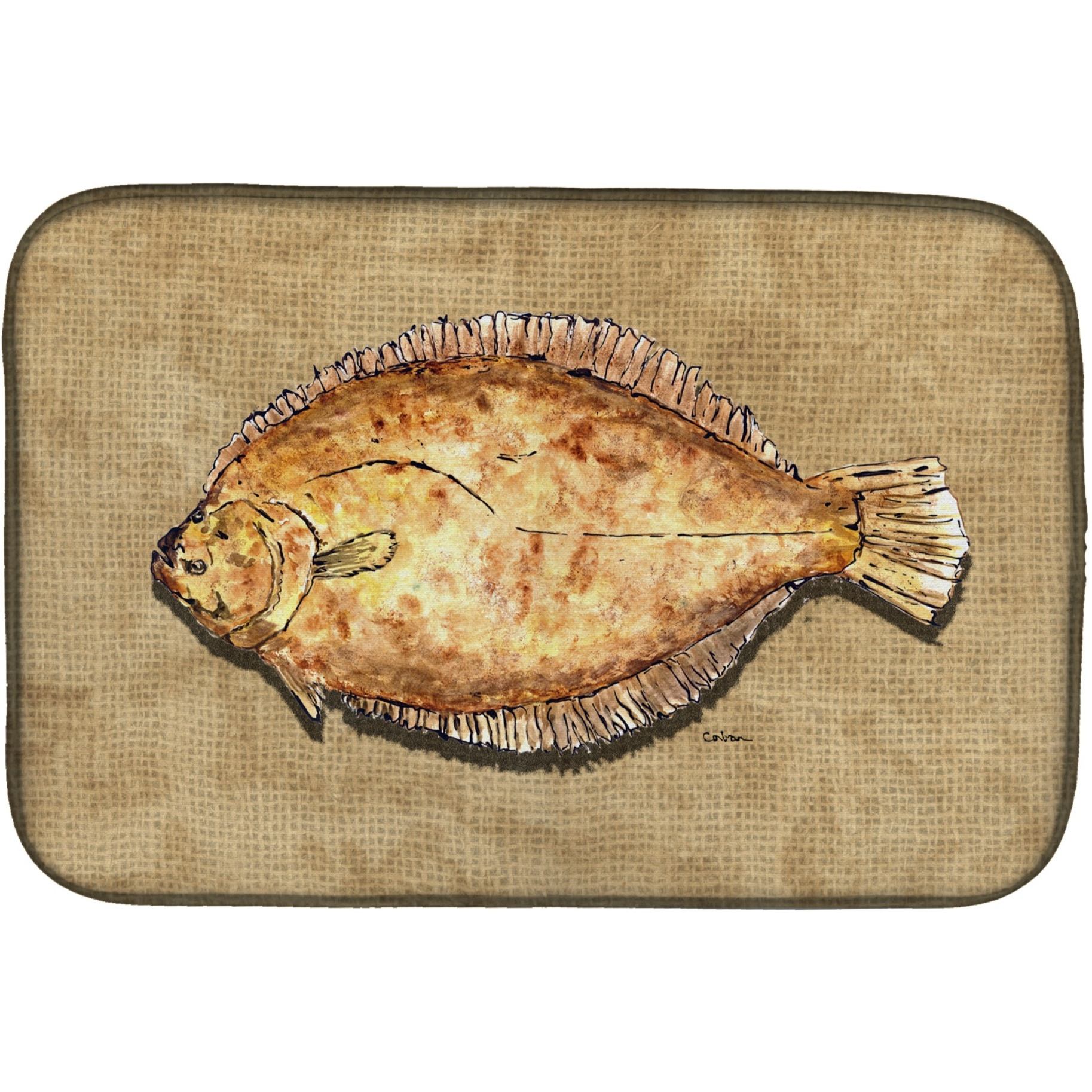 &quotCaroline's Treasures Flounder Dish Drying Mat, 14"" x 21"", Multicolor"