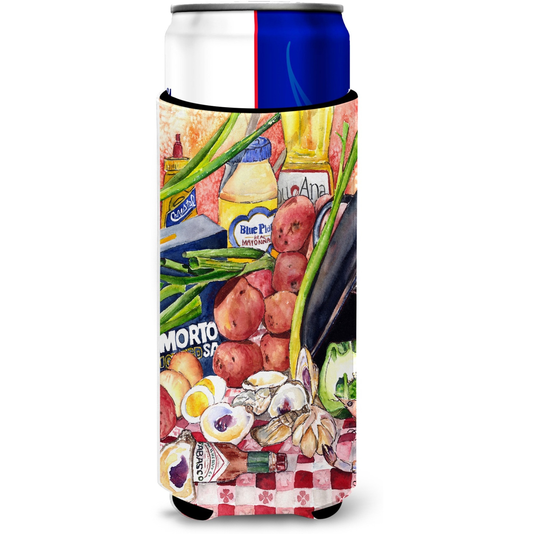 Recipe for Gumbo and Potato Salad  Flag Ultra Beverage Insulators for slim cans 8825-1MUK