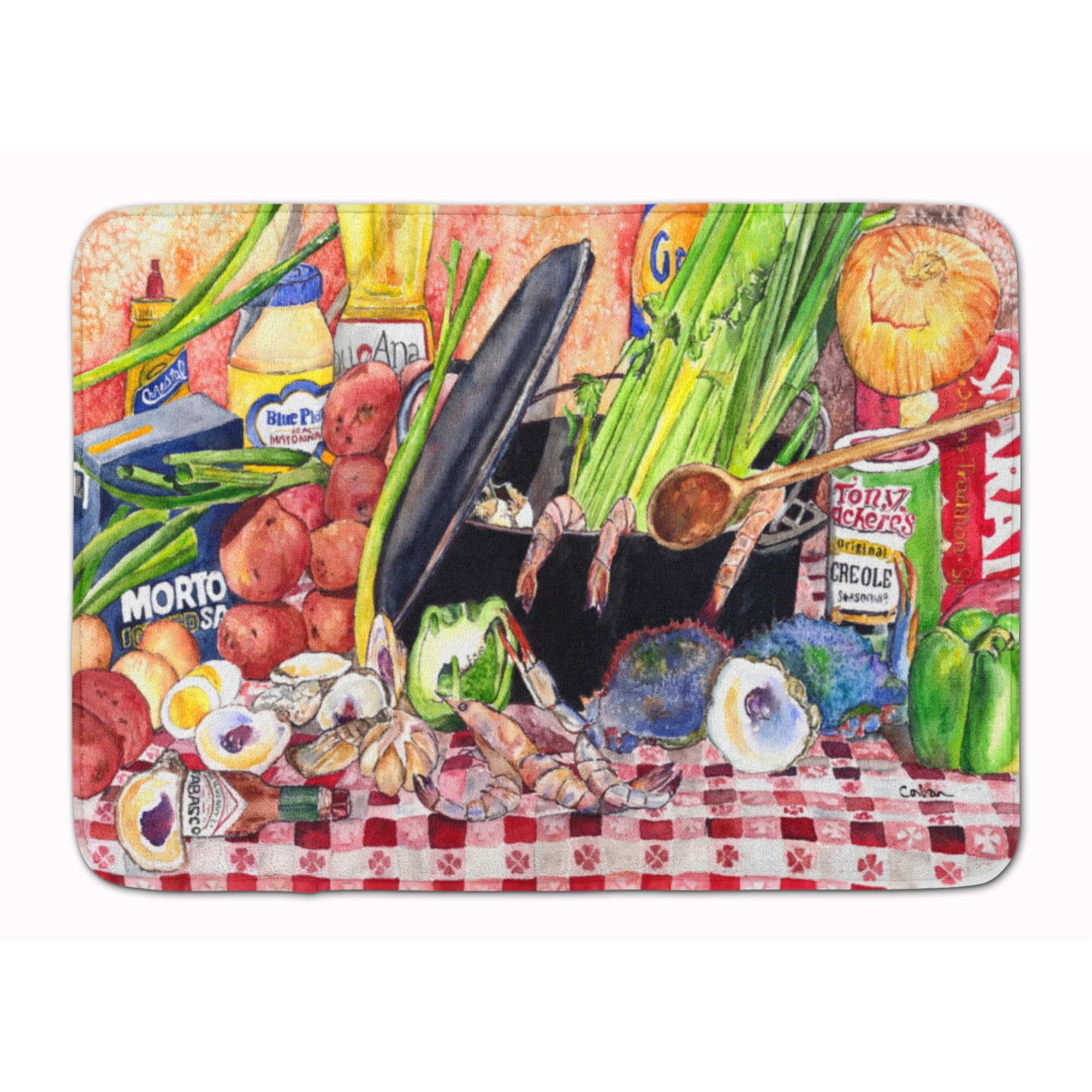 &quotCaroline's Treasures Gumbo and Potato Salad Floor Mat, 19"" x 27"", Multicolor"