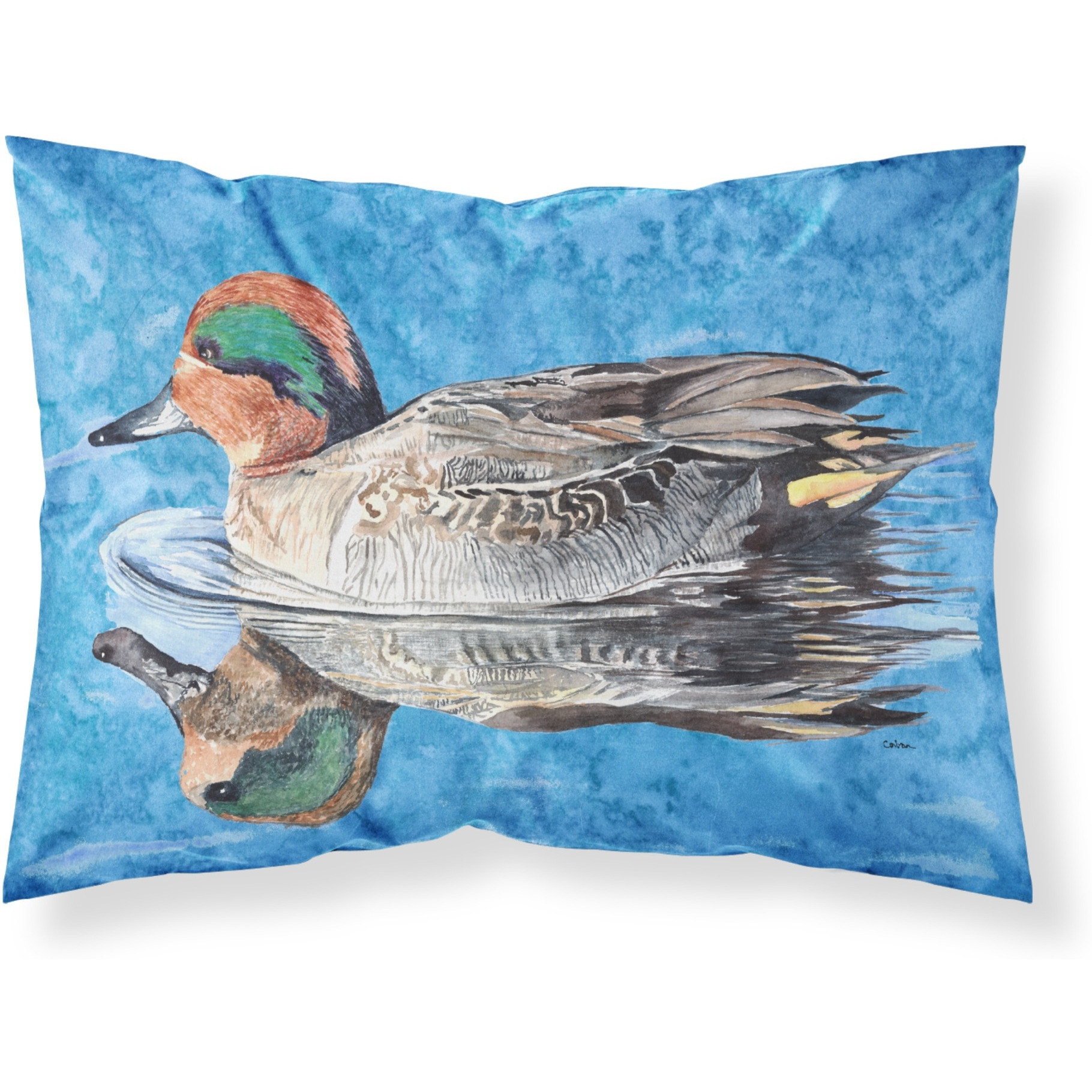 &quotCaroline's Treasures 8830PILLOWCASE Teal Duck Moisture Wicking Fabric Standard Pillowcase, Large, Multicolor"