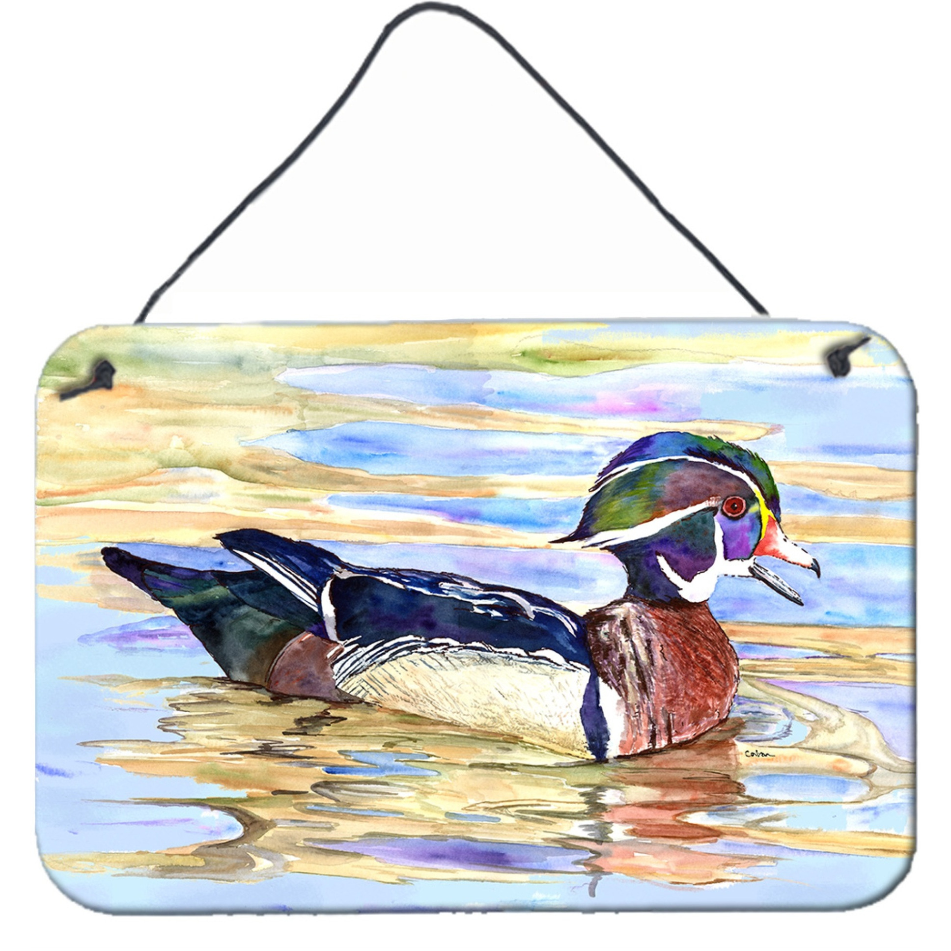 &quotCaroline's Treasures Wood Duck Aluminum Metal Wall or Door Hanging Prints, 8 x 12"""