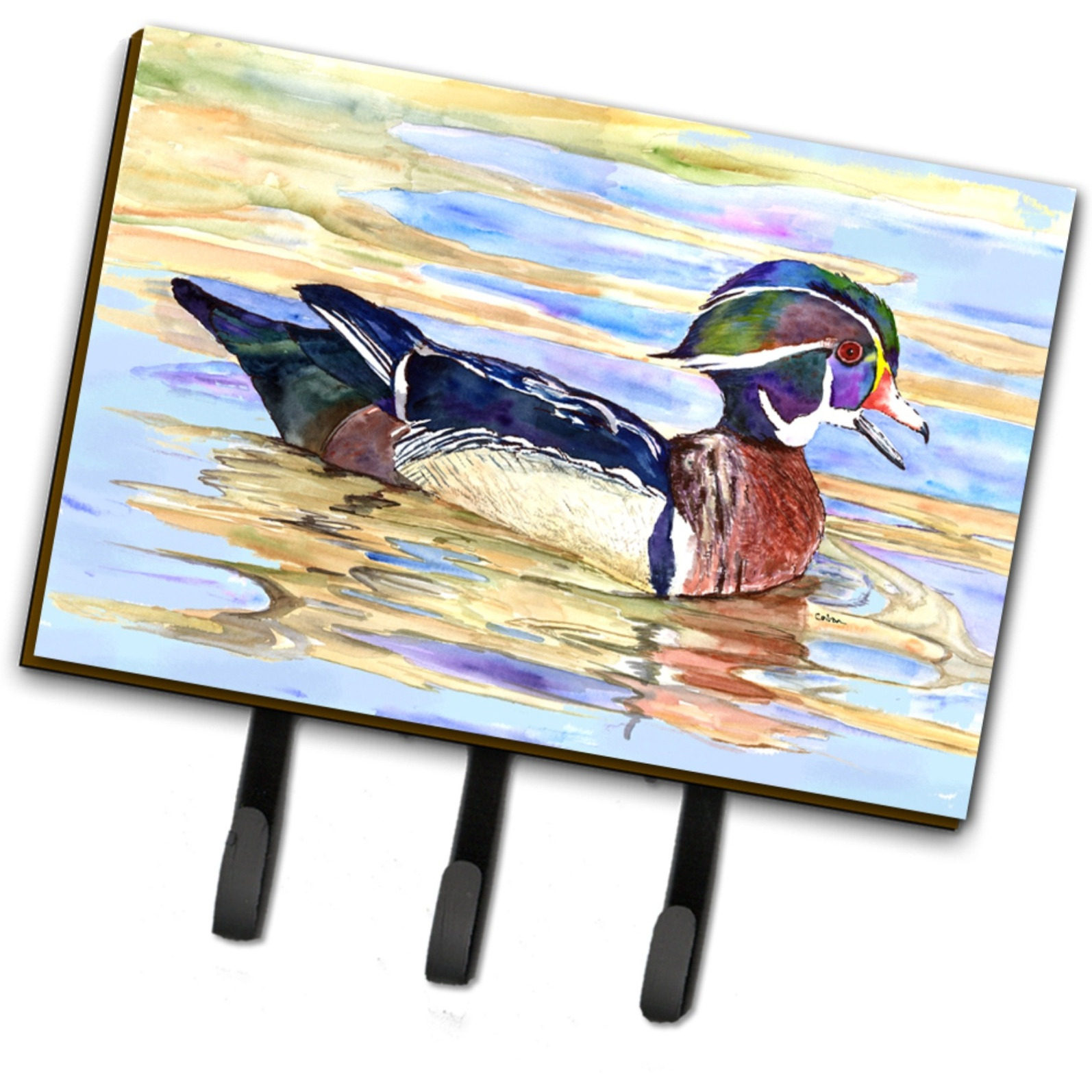 &quotCaroline's Treasures 8831TH68 Wood Duck Leash or Key Holder, Large, Multicolor"