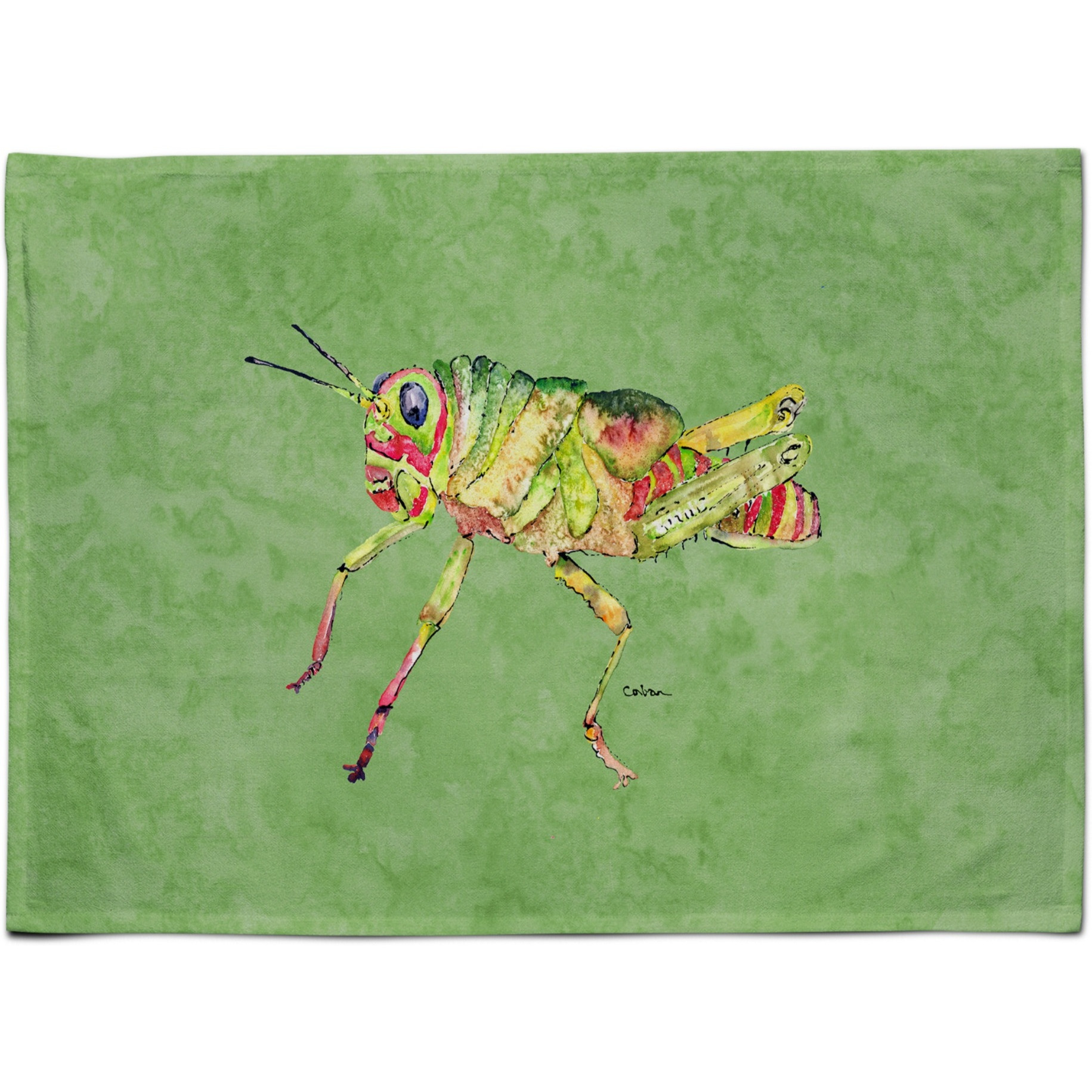 &quotCaroline's Treasures 8848PLMT Grasshopper On Avocado Fabric Placemat, Multicolor"