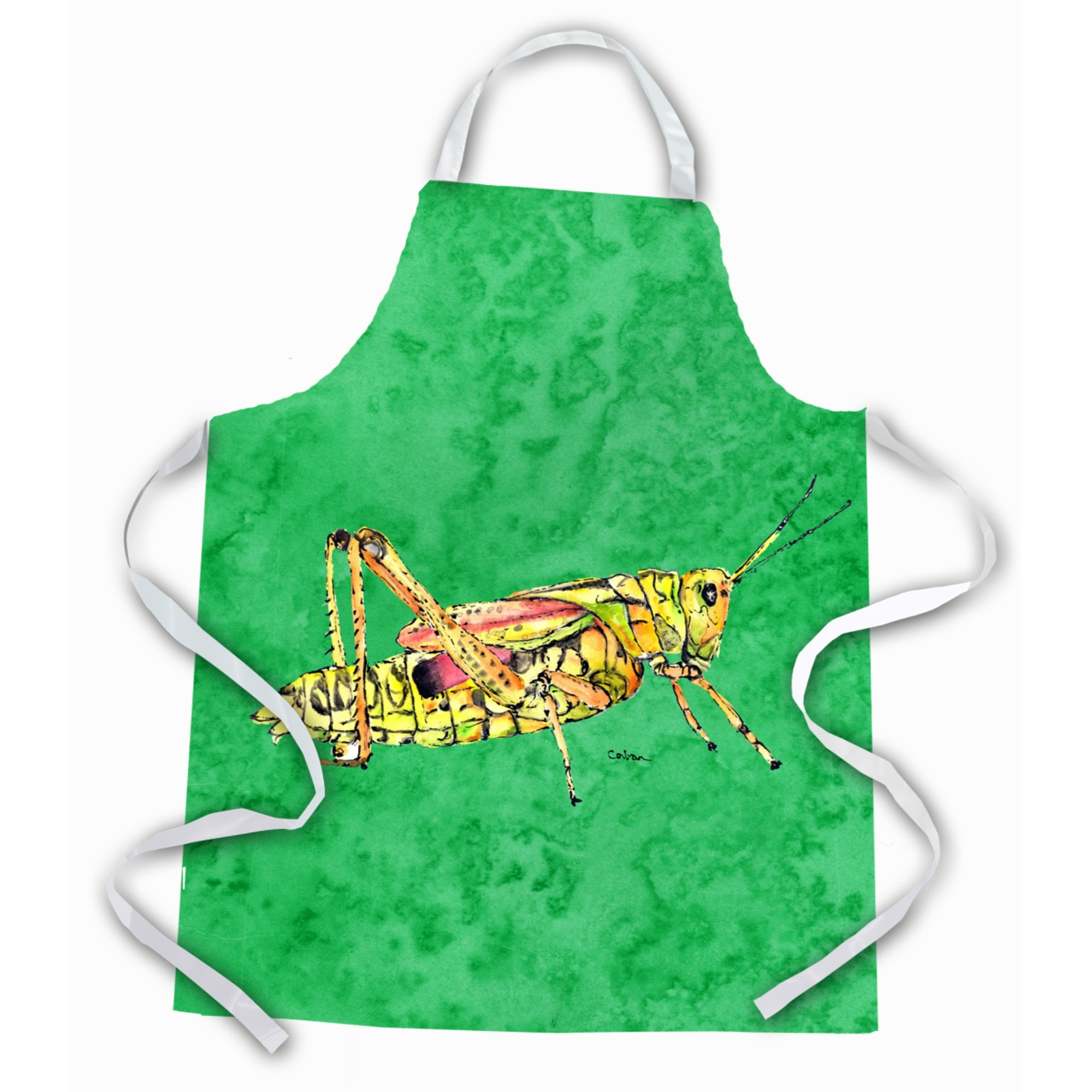 &quotCaroline's Treasures 8849APRON Grasshopper on Green Apron, Large, Multicolor"