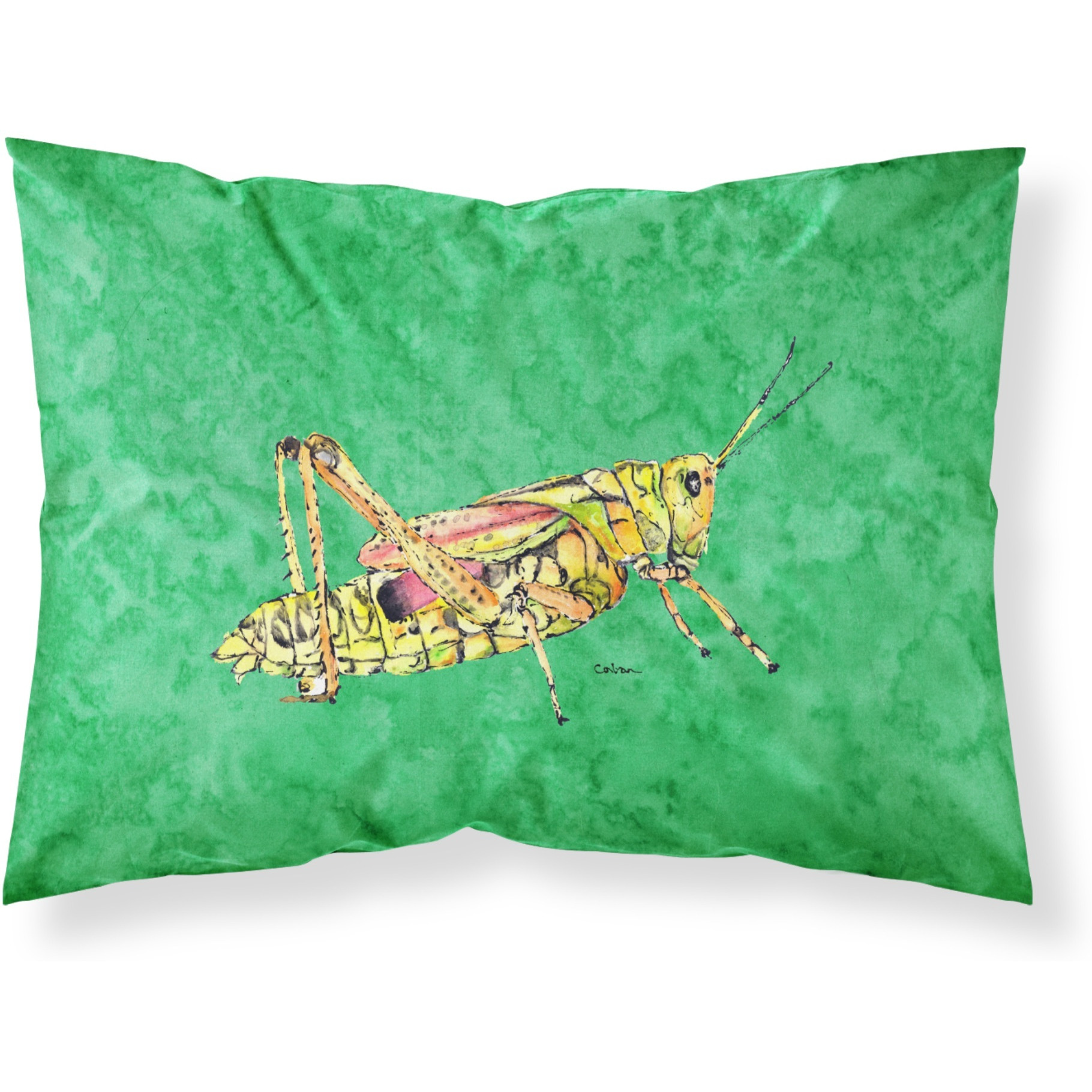 &quotCaroline's Treasures 8849PILLOWCASE Grasshopper On Green Moisture Wicking Fabric Standard Pillowcase, Large, Multicolor"