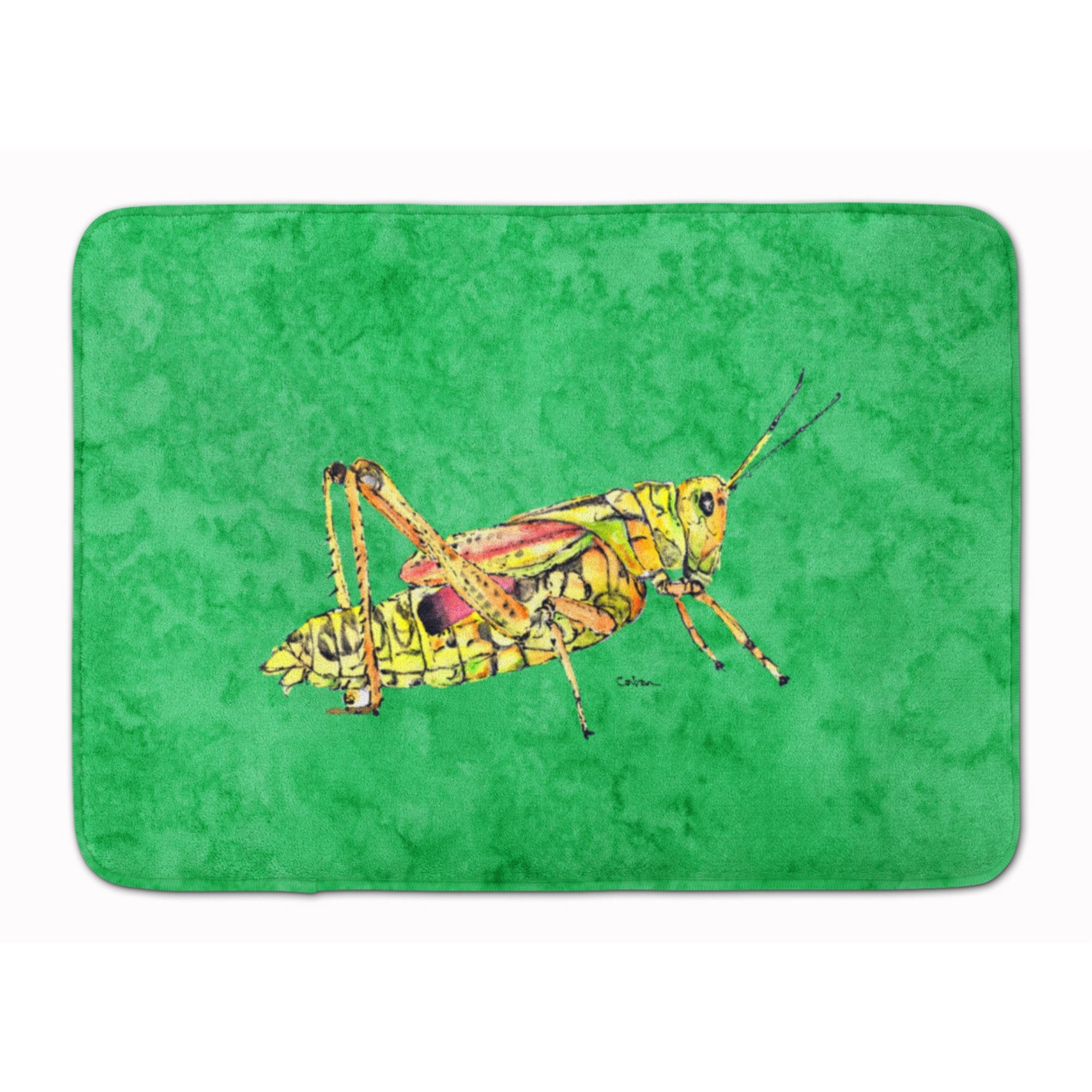&quotCaroline's Treasures Grasshopper on Green Floor Mat, 19"" x 27"", Multicolor"