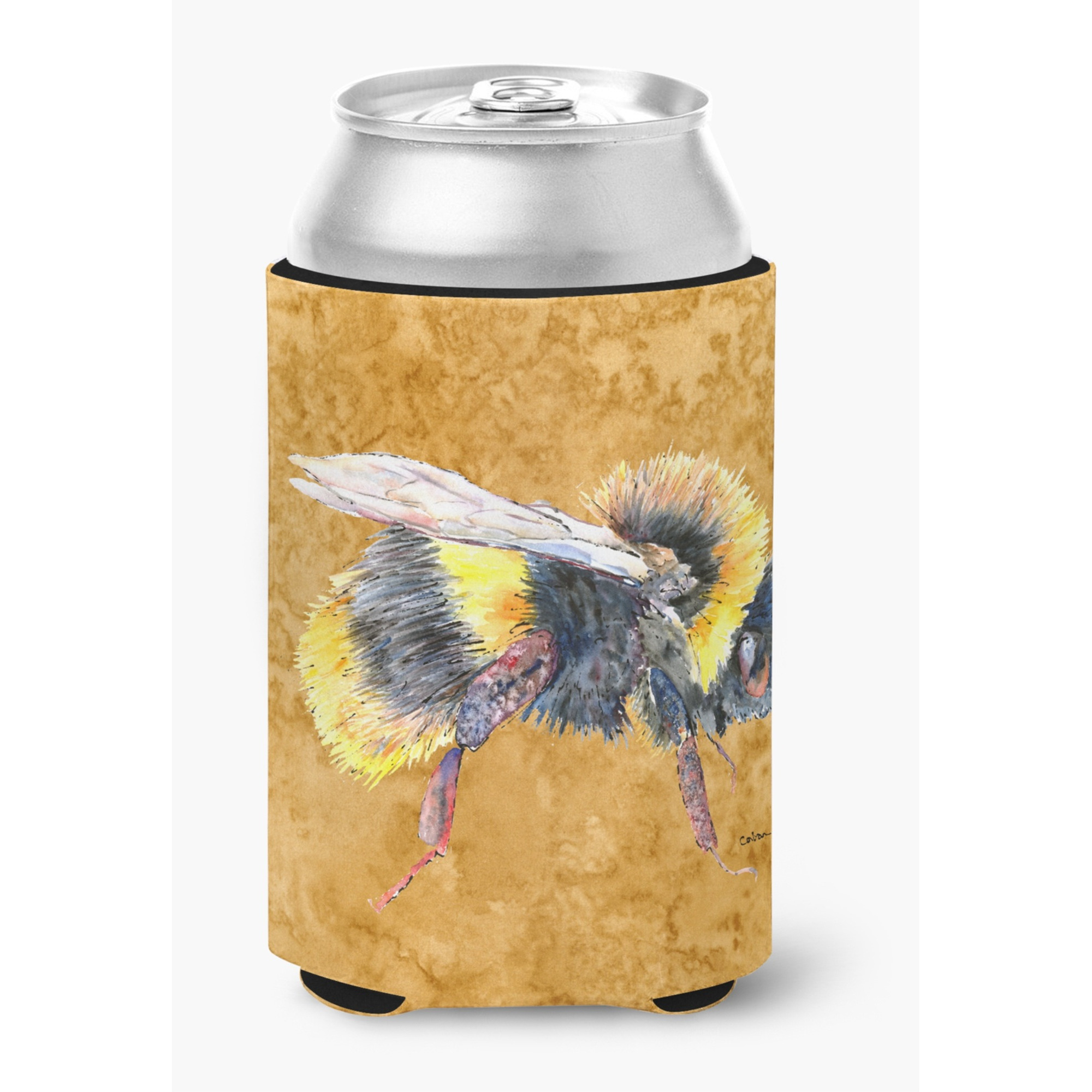Bee on Gold Can or Bottle Beverage Insulator Hugger