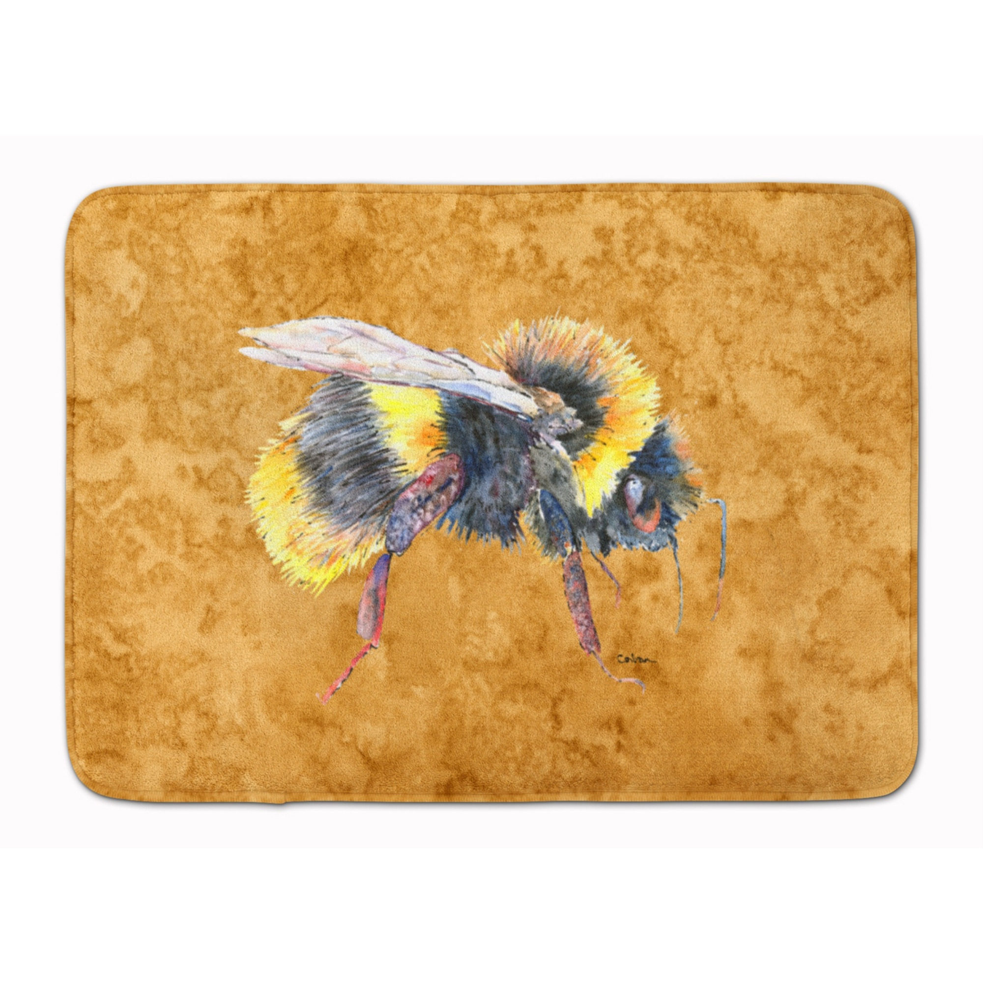 &quotCaroline's Treasures Bee on Gold Floor Mat, 19"" x 27"", Multicolor"