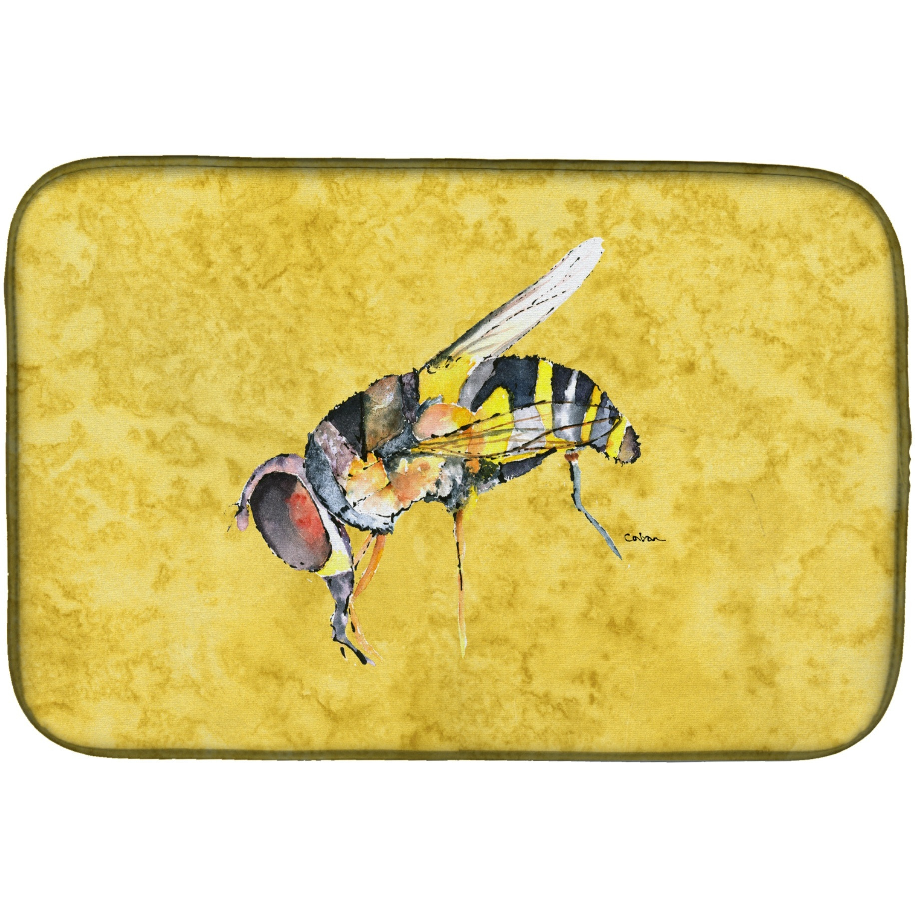 &quotCaroline's Treasures Bee Dish Drying Mat, 14"" x 21"", Multicolor"