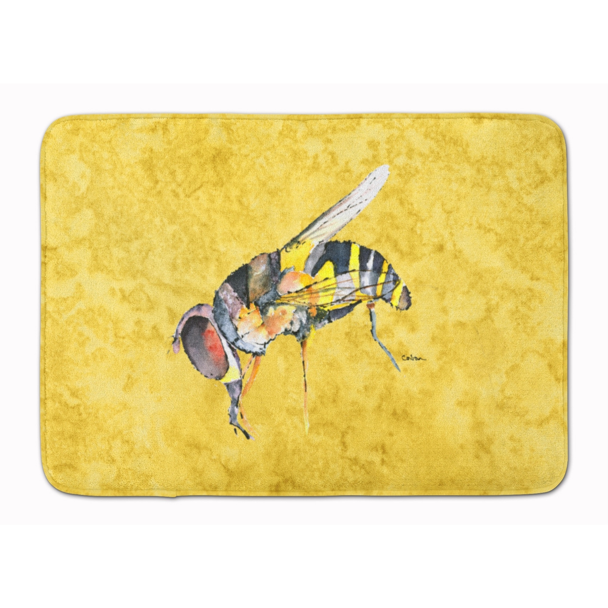 &quotCaroline's Treasures Bee on Yellow Floor Mat, 19"" x 27"", Multicolor"
