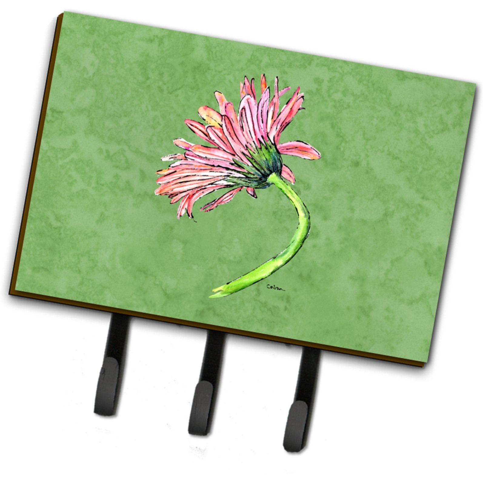 &quotCaroline's Treasures 8853TH68 Gerber Daisy Pink Leash or Key Holder, Large, Multicolor"