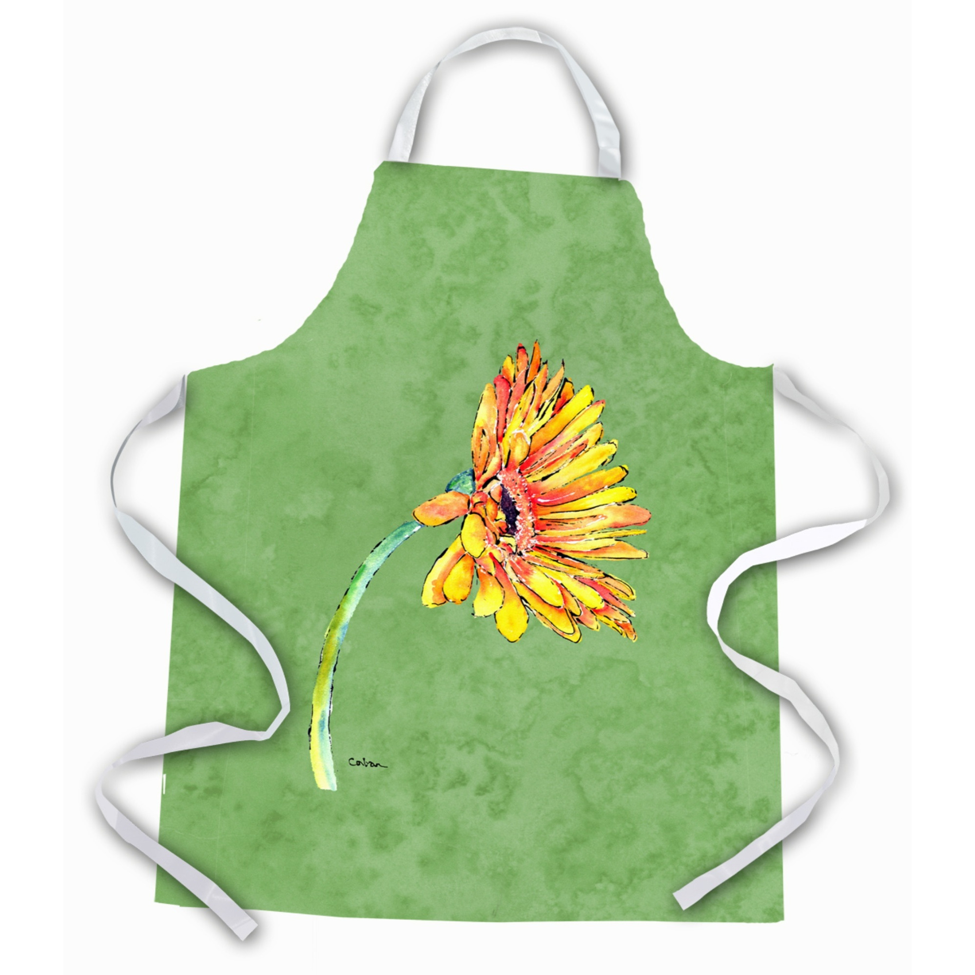 &quotCaroline's Treasures 8854APRON Gerber Daisy Orange Apron, Large, Multicolor"