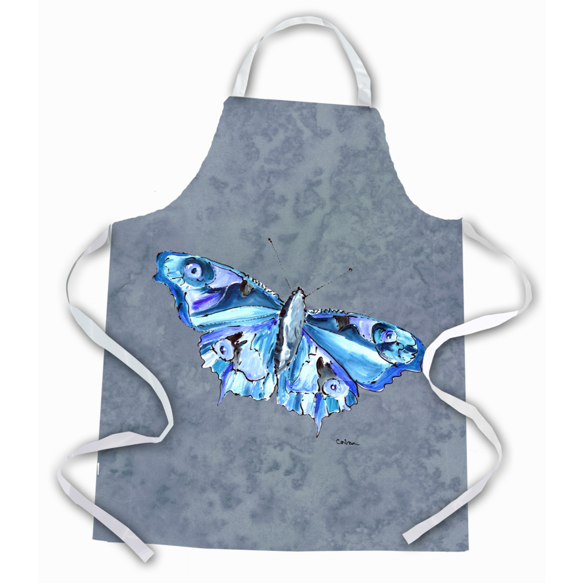 &quotCaroline's Treasures 8856APRON Butterfly on Gray Apron, Large, Multicolor"