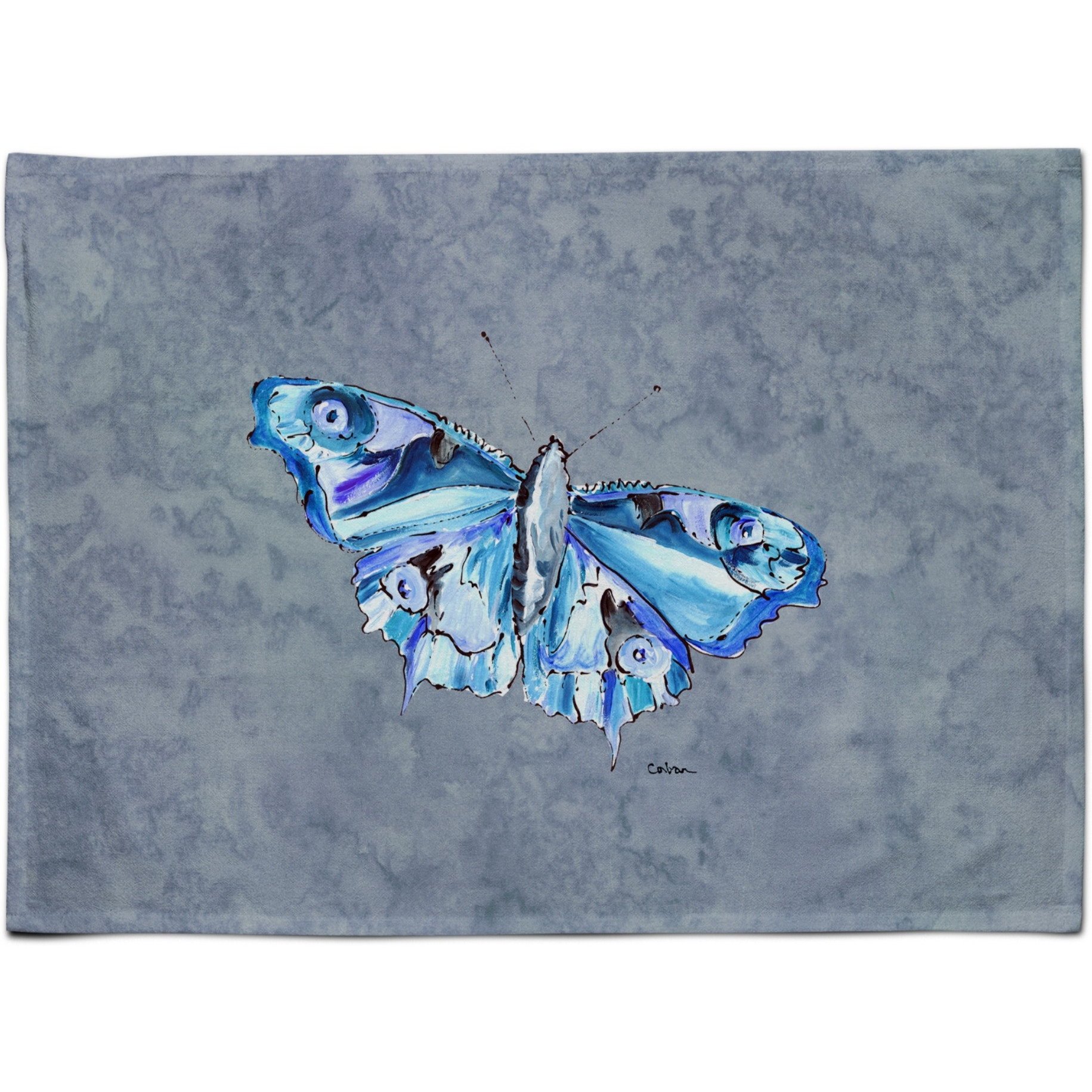 &quotCaroline's Treasures 8856PLMT Butterfly On Gray Fabric Placemat, Multicolor"
