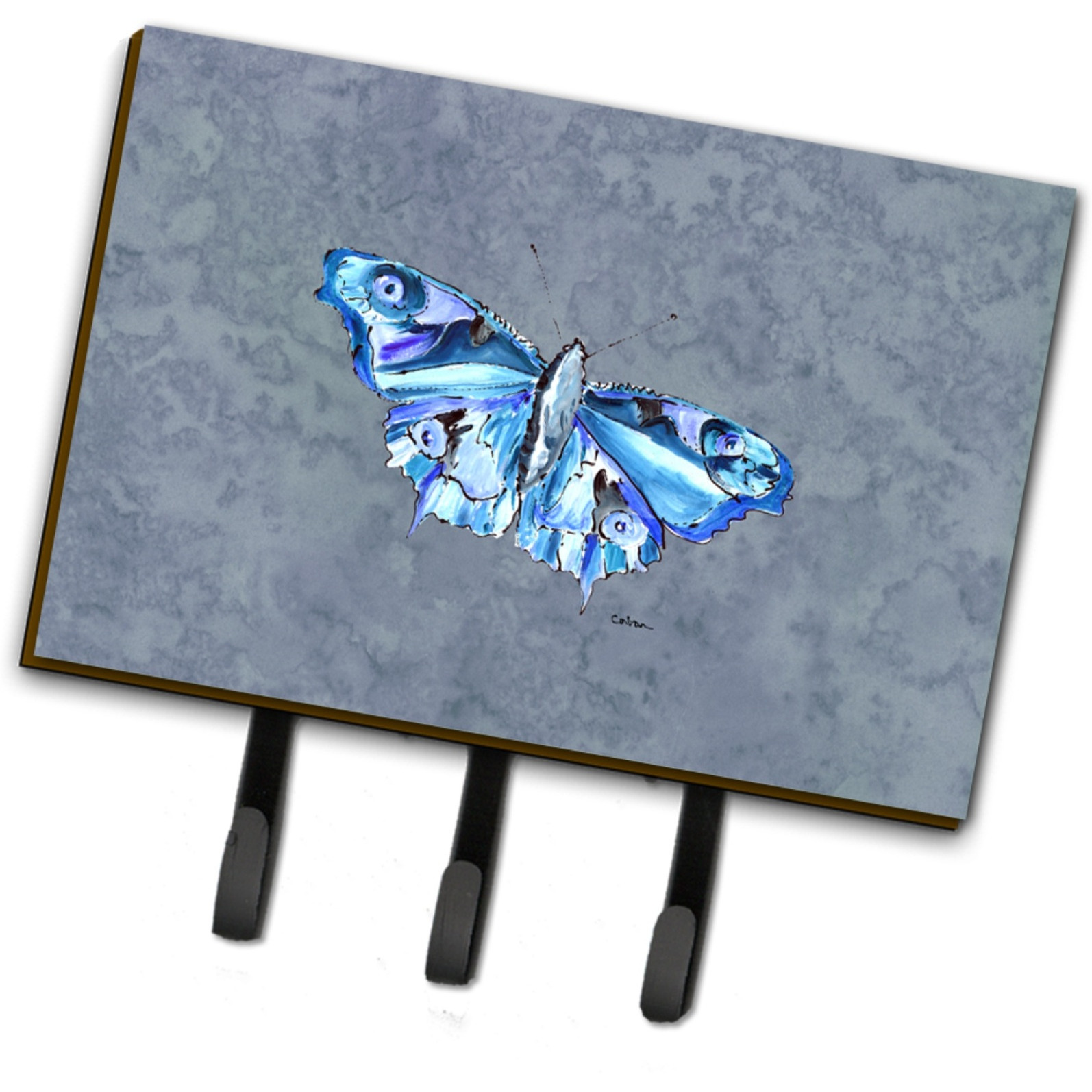 &quotCaroline's Treasures 8856TH68 Butterfly on Gray Leash or Key Holder, Large, Multicolor"