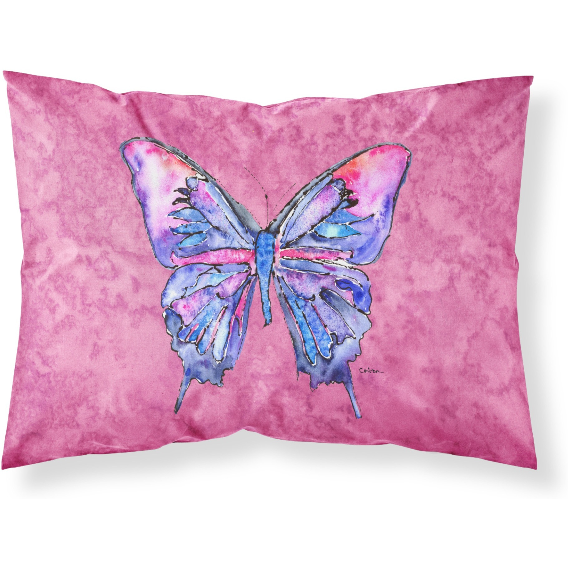 &quotCaroline's Treasures Butterfly on Pink Moisture Wicking Fabric Standard pillowcases, Large, Multicolor"