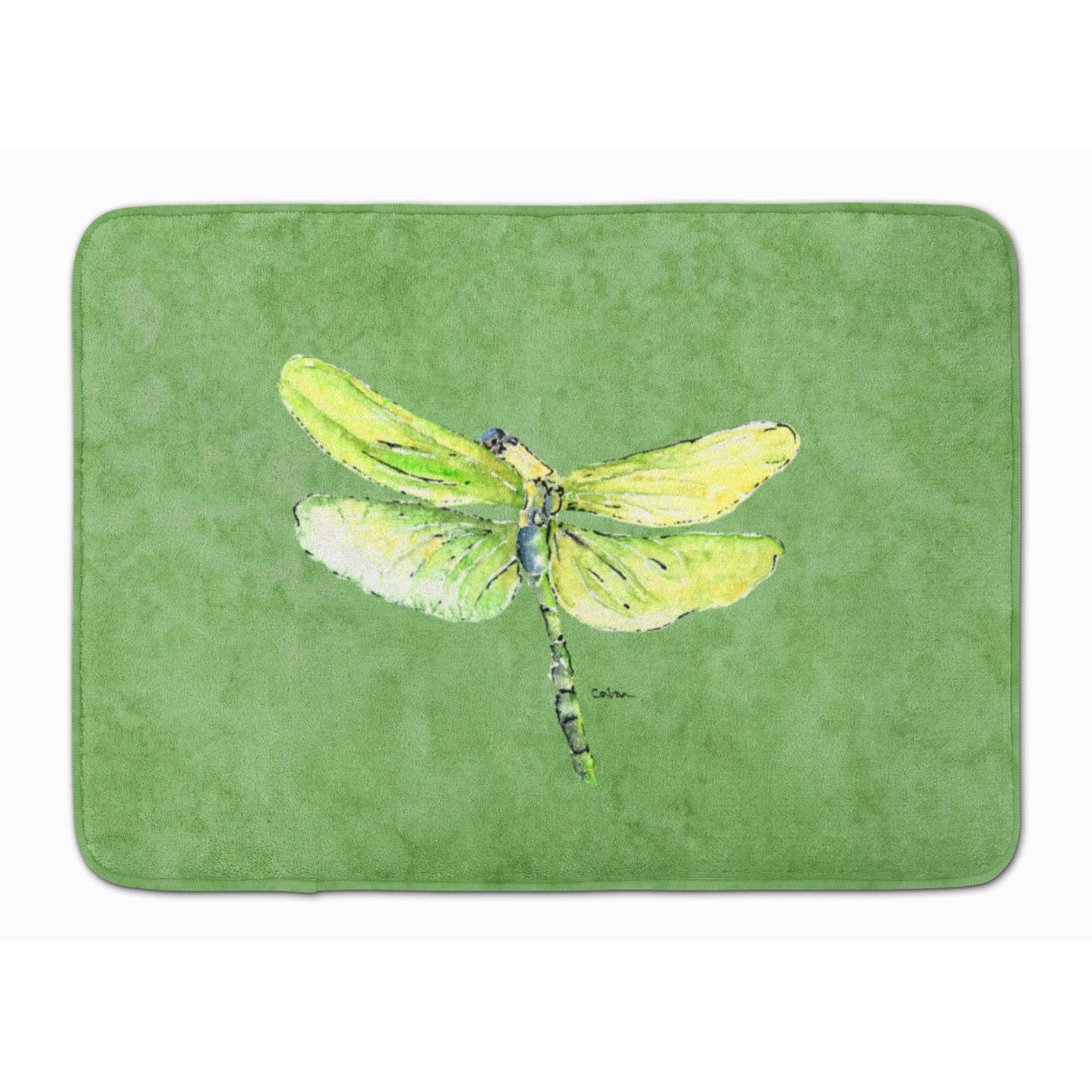 &quotCaroline's Treasures Dragonfly on Avacado Floor Mat, 19"" x 27"", Multicolor"
