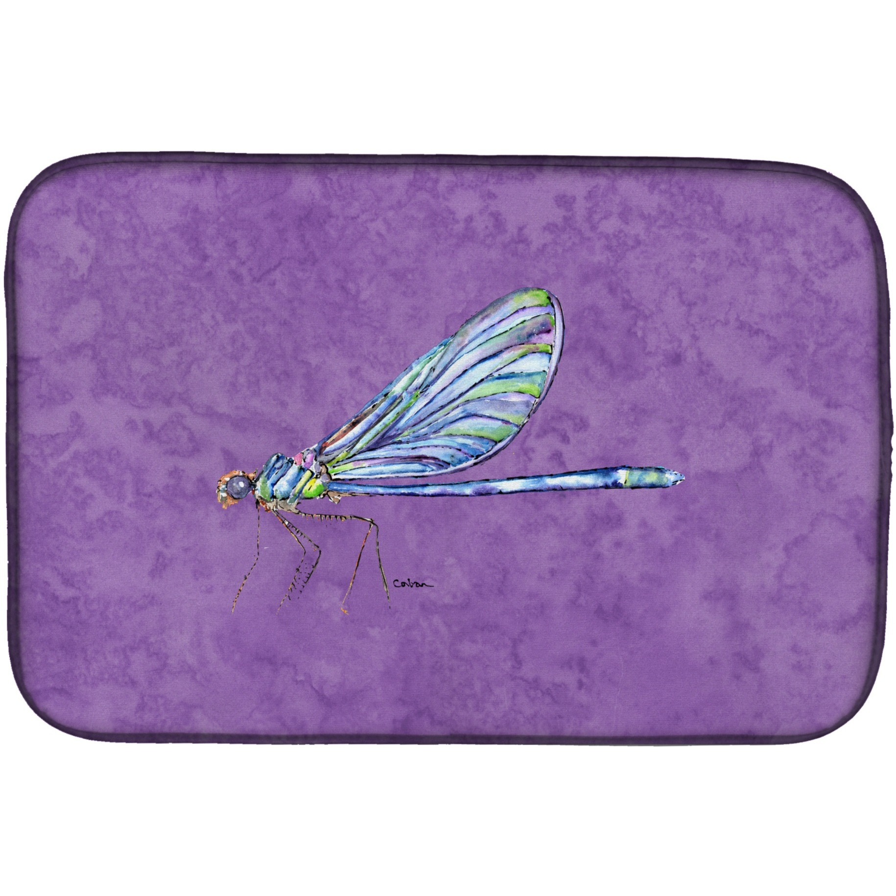 &quotCaroline's Treasures Dragonfly Dish Drying Mat, 14"" x 21"", Multicolor"