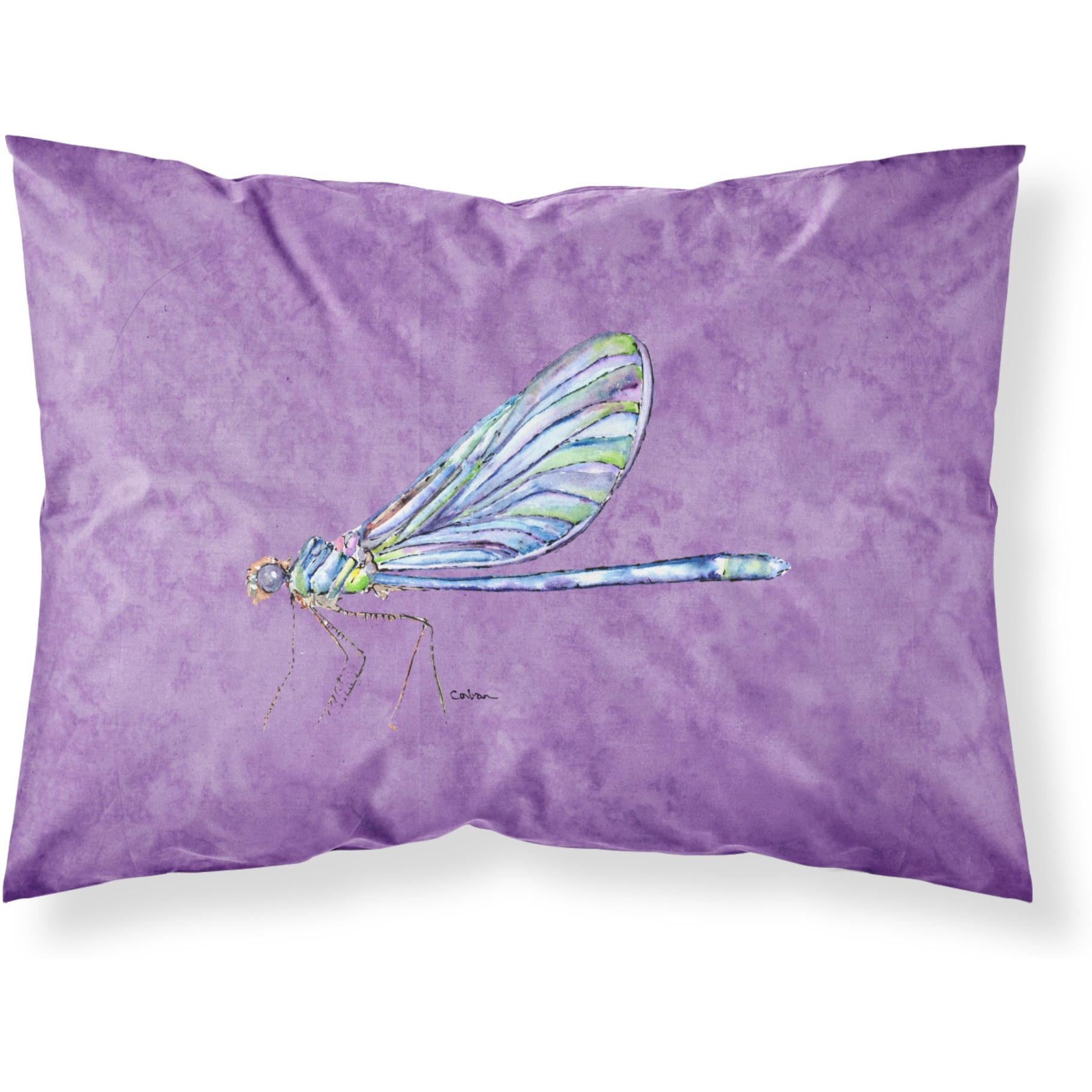 &quotCaroline's Treasures 8865PILLOWCASE Dragonfly On Purple Moisture Wicking Fabric Standard Pillowcase, Large, Multicolor"