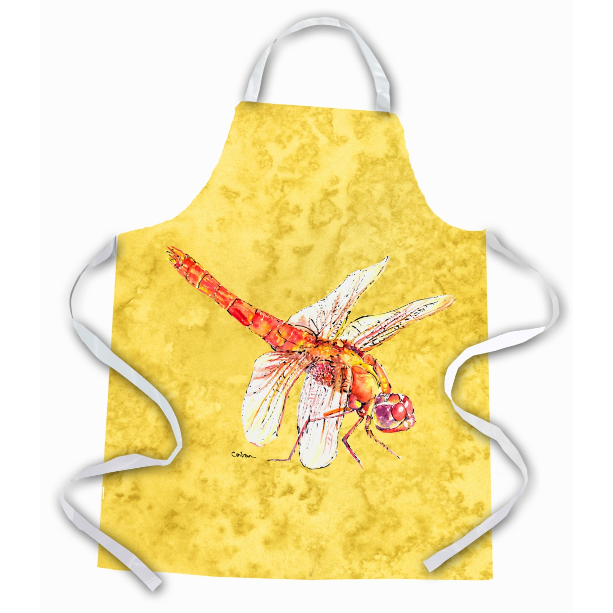 &quotCaroline's Treasures 8866APRON Dragonfly on Yellow Apron, Large, Multicolor"