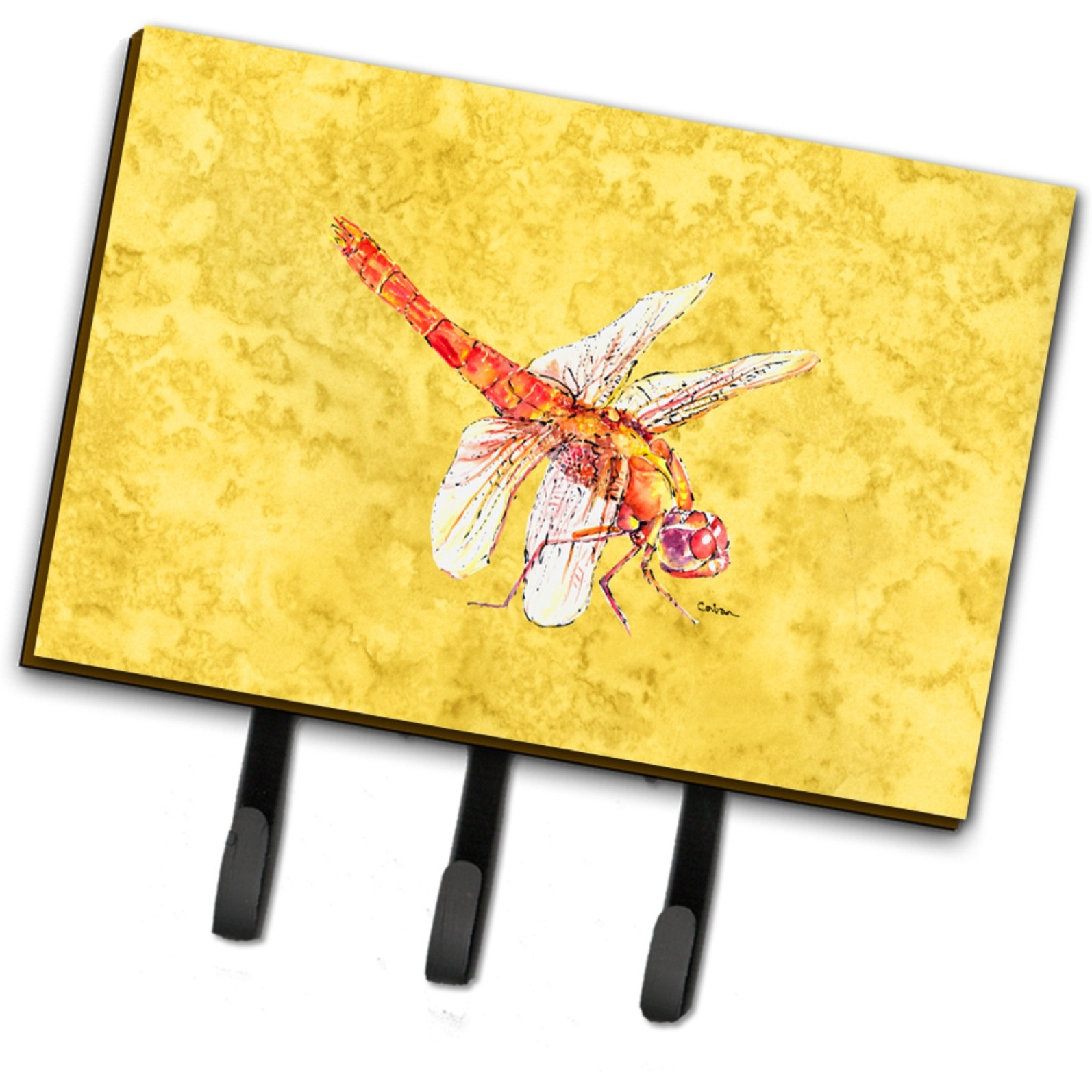 &quotCaroline's Treasures 8866TH68 Dragonfly on Yellow Leash or Key Holder, Large, Multicolor"