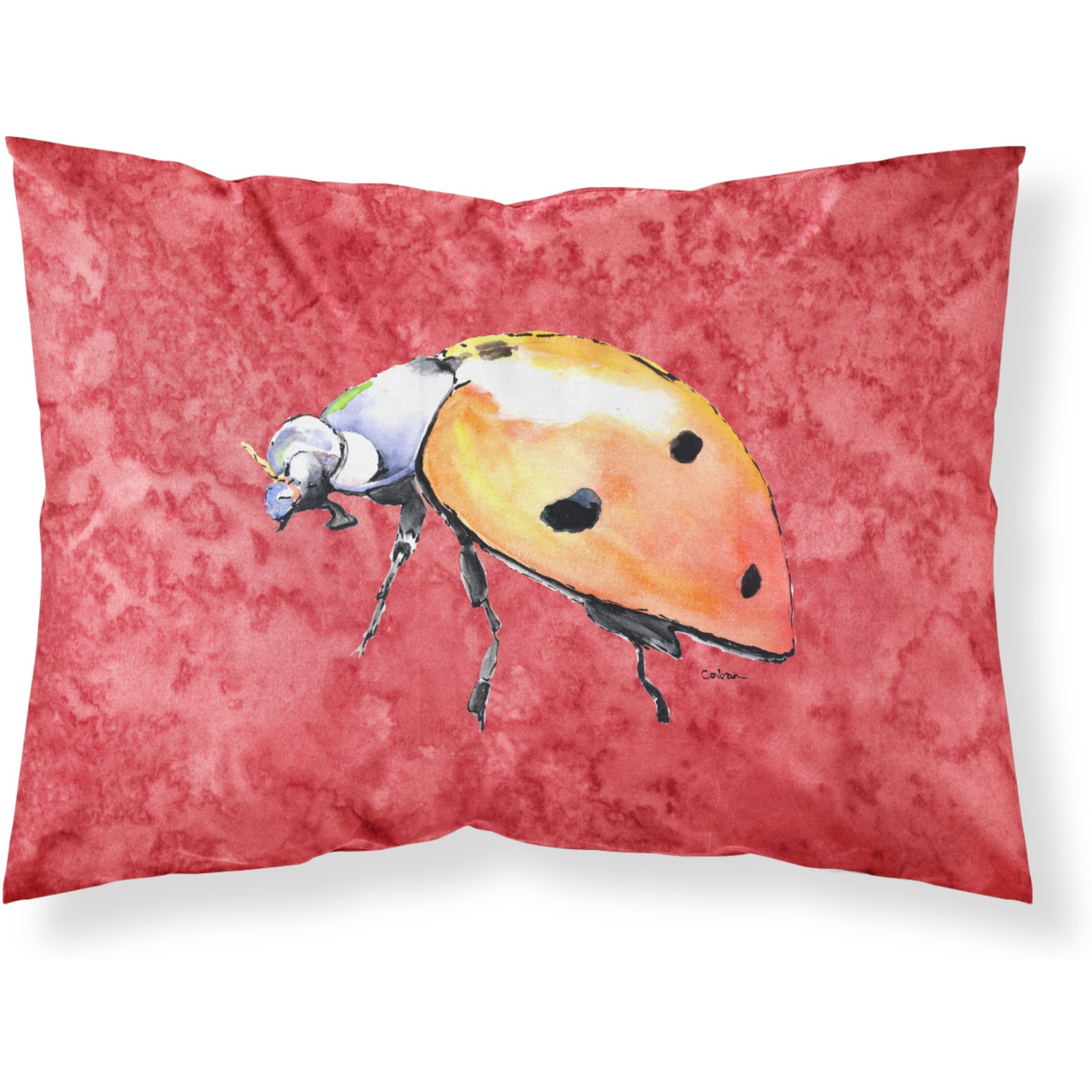 &quotCaroline's Treasures 8868PILLOWCASE Lady Bug On Red Moisture Wicking Fabric Standard Pillowcase, Large, Multicolor"