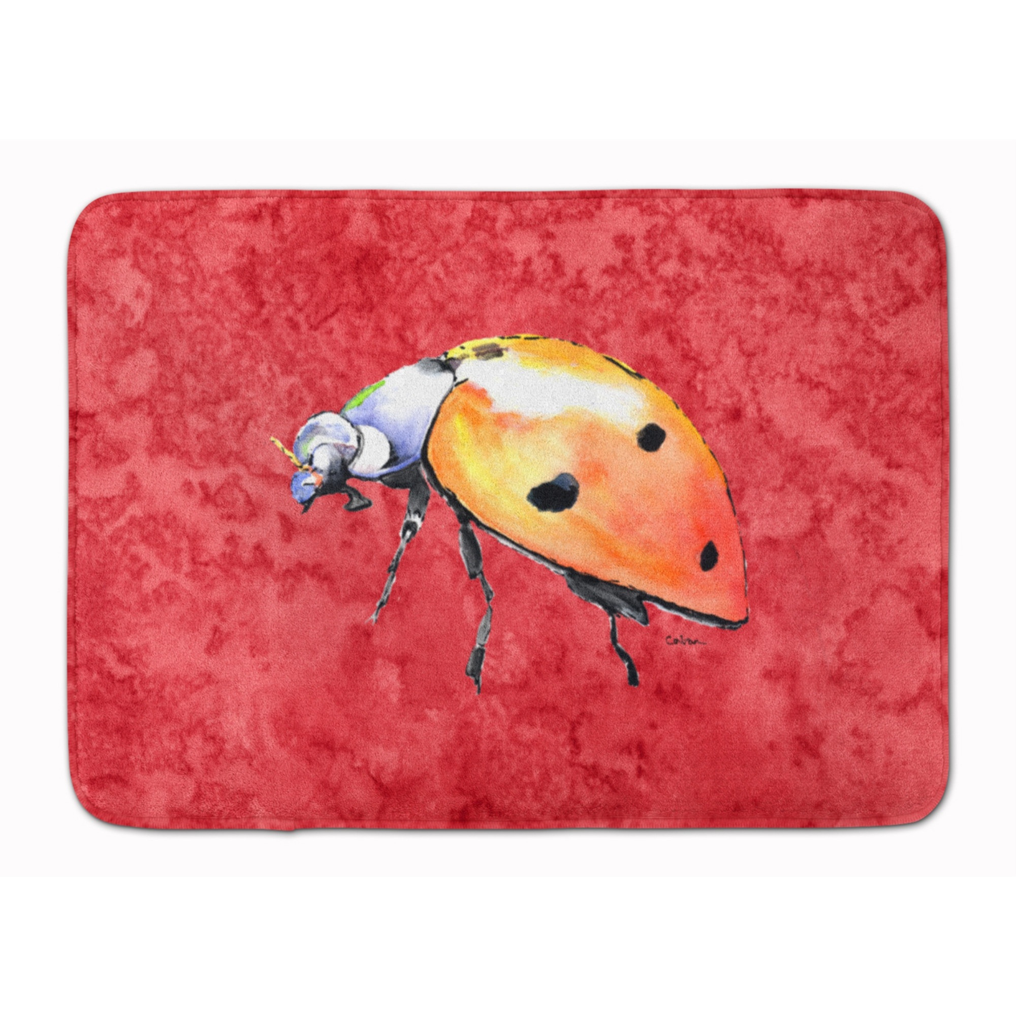 &quotCaroline's Treasures Lady Bug on Red Floor Mat, 19"" x 27"", Multicolor"