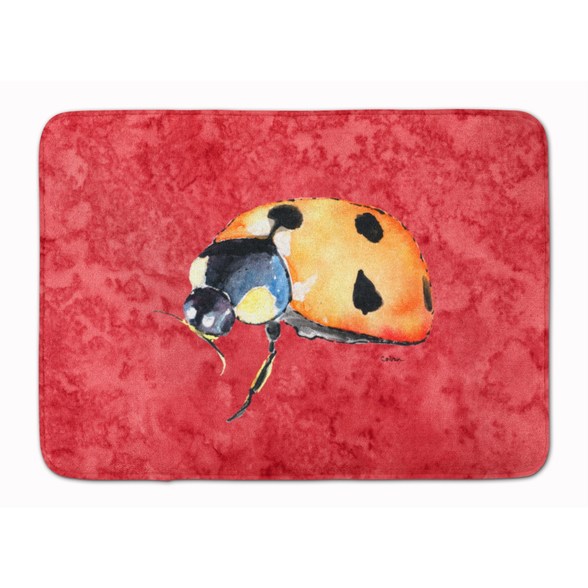 &quotCaroline's Treasures Lady Bug on Red Floor Mat, 19"" x 27"", Multicolor"