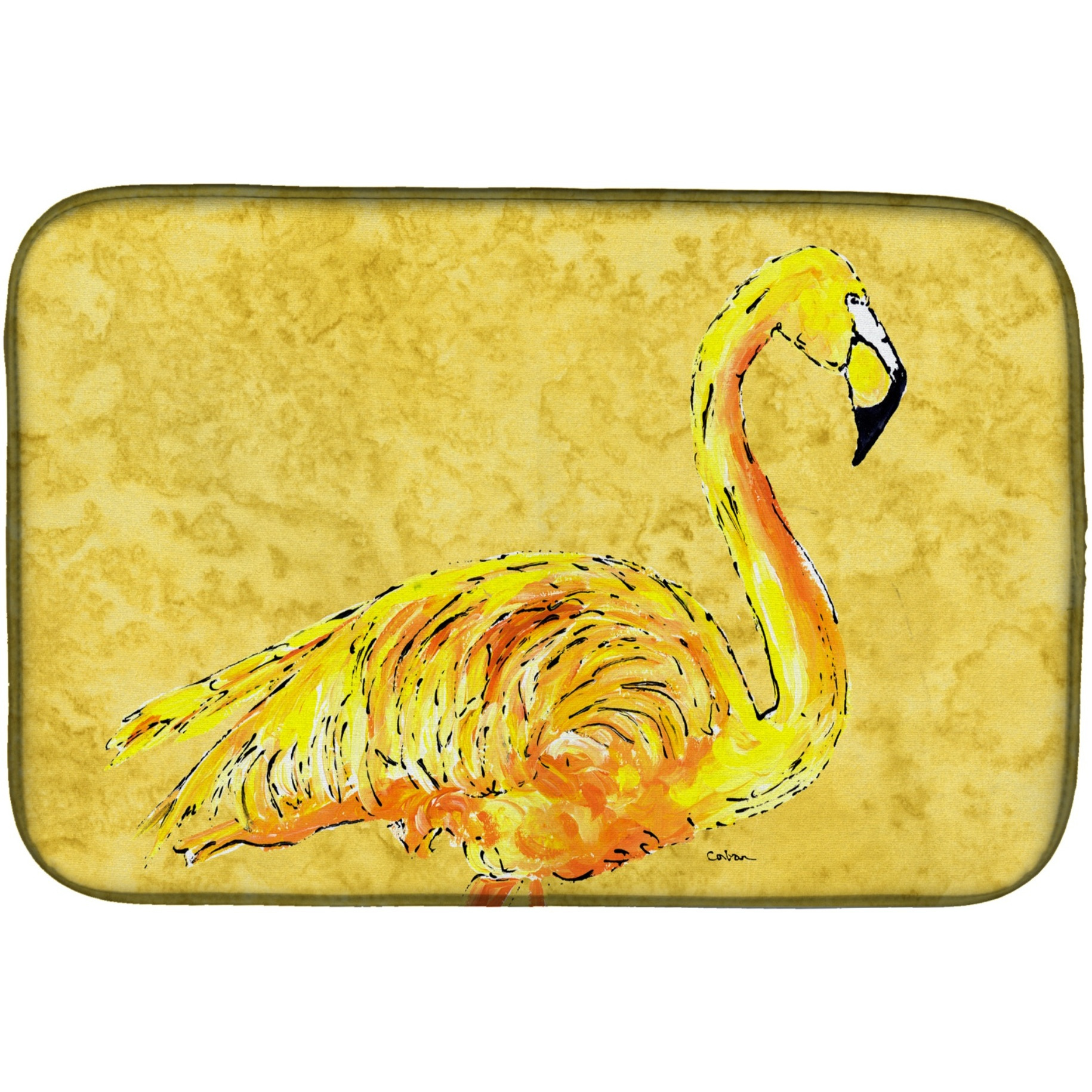 &quotCaroline's Treasures Flamingo Dish Drying Mat, 14"" x 21"", Multicolor"