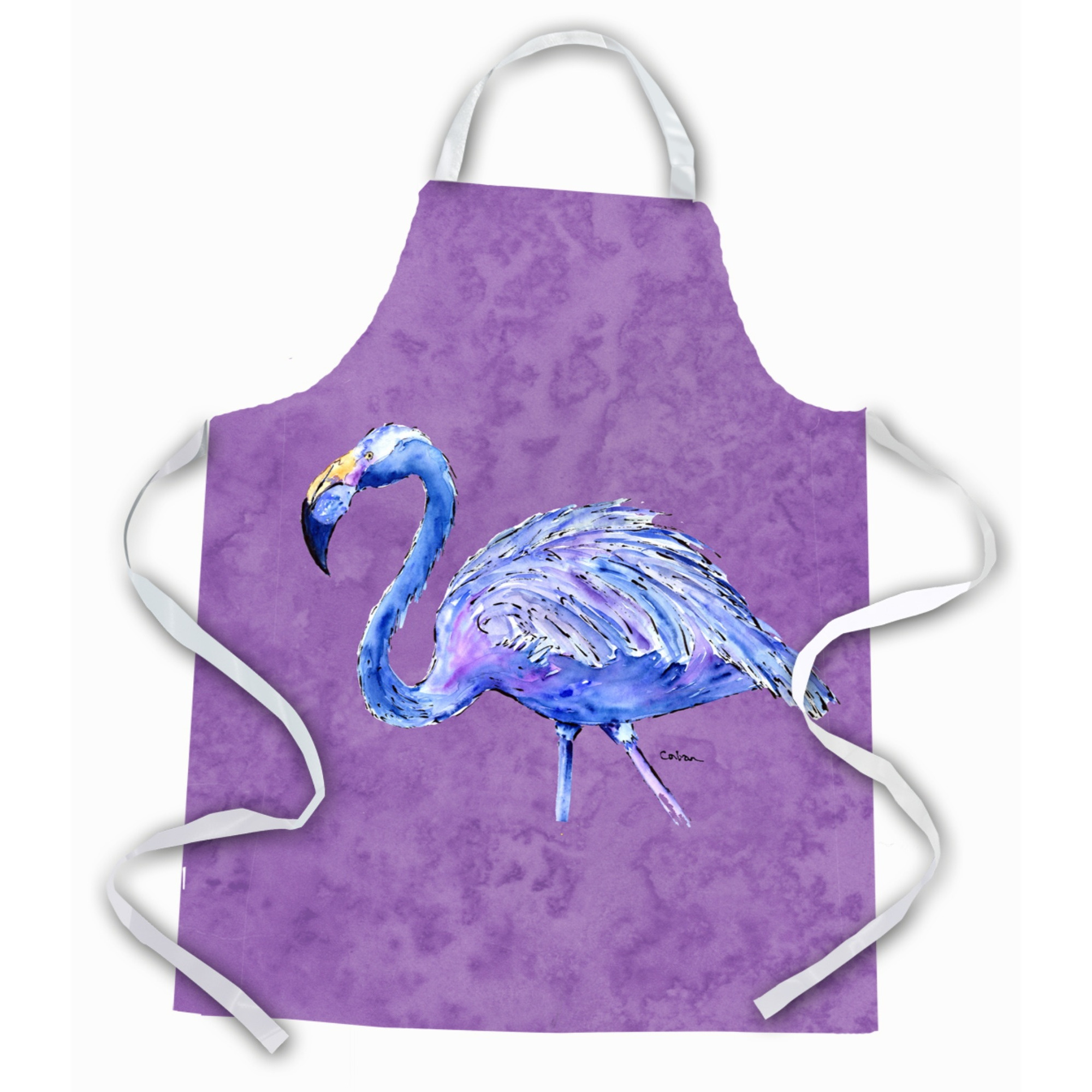 &quotCaroline's Treasures 8874APRON Flamingo on Purple Apron, Large, Multicolor"