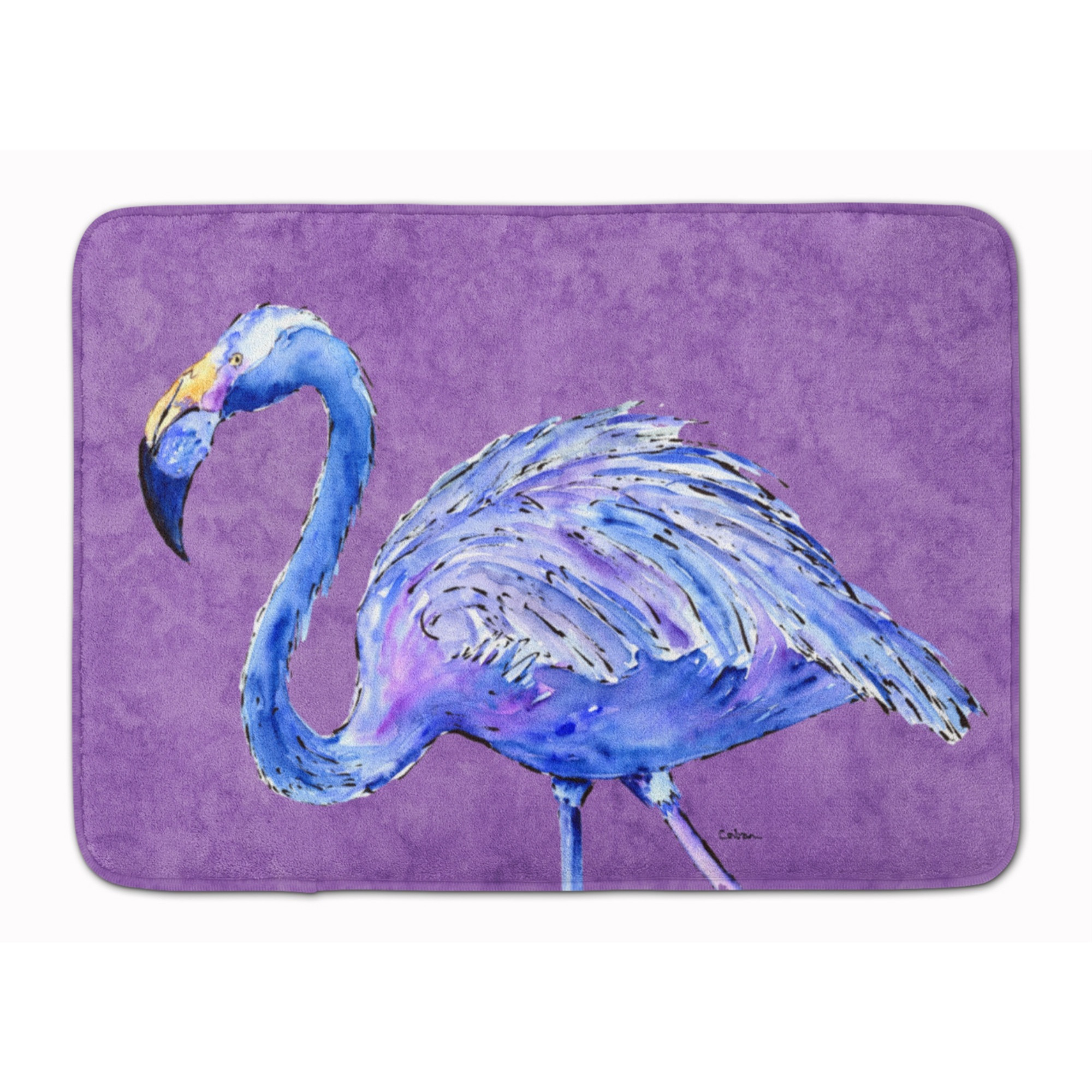 &quotCaroline's Treasures Flamingo on Purple Floor Mat, 19"" x 27"", Multicolor"