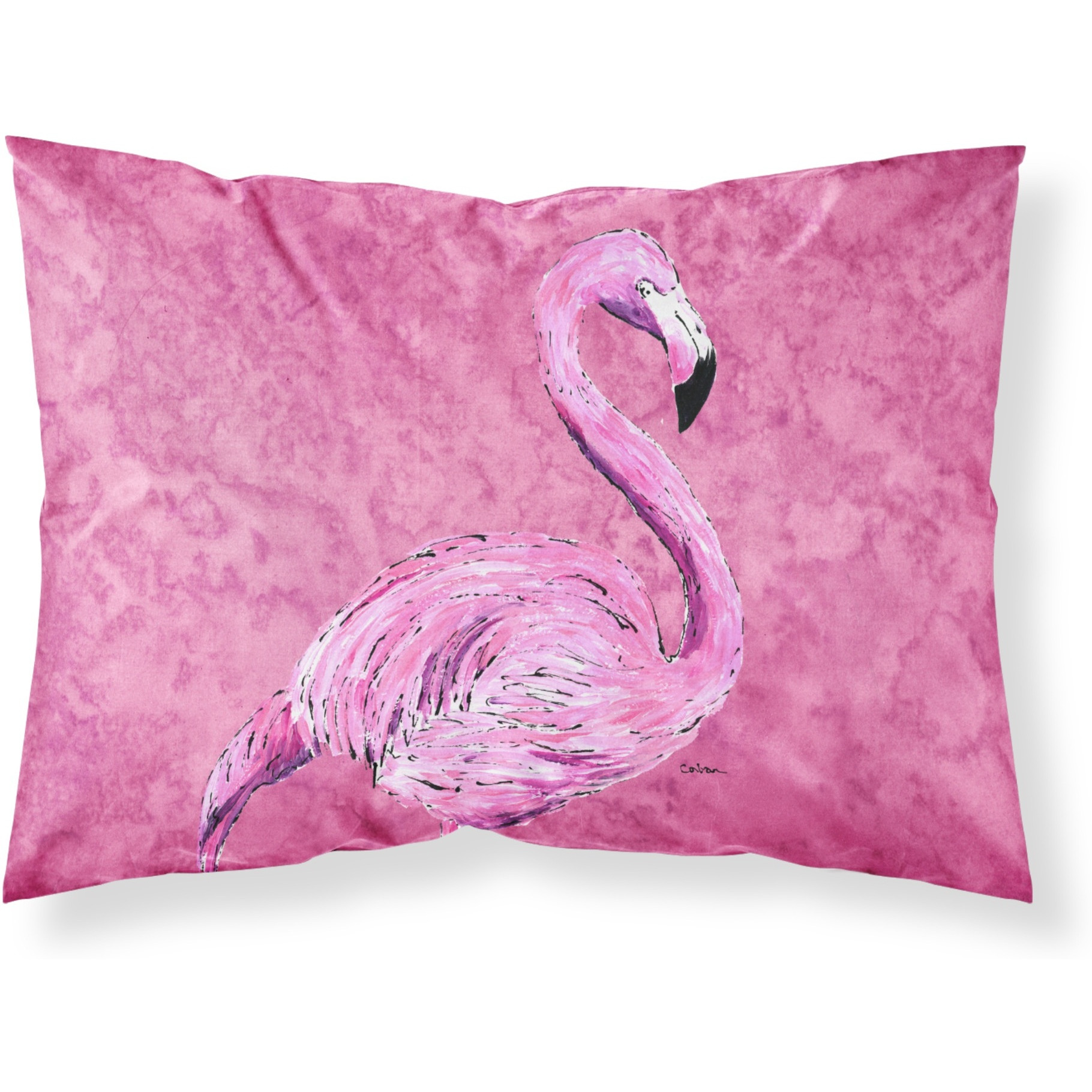 &quotCaroline's Treasures 8875PILLOWCASE Flamingo On Pink Moisture Wicking Fabric Standard Pillowcase, Large, Multicolor"
